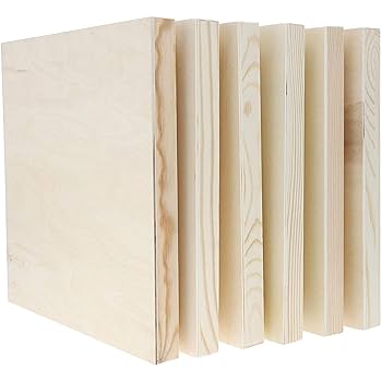 MANCHAP 12 Pack 9 X 12 Inch Wood Canvas Panels - Unfinished Cradled