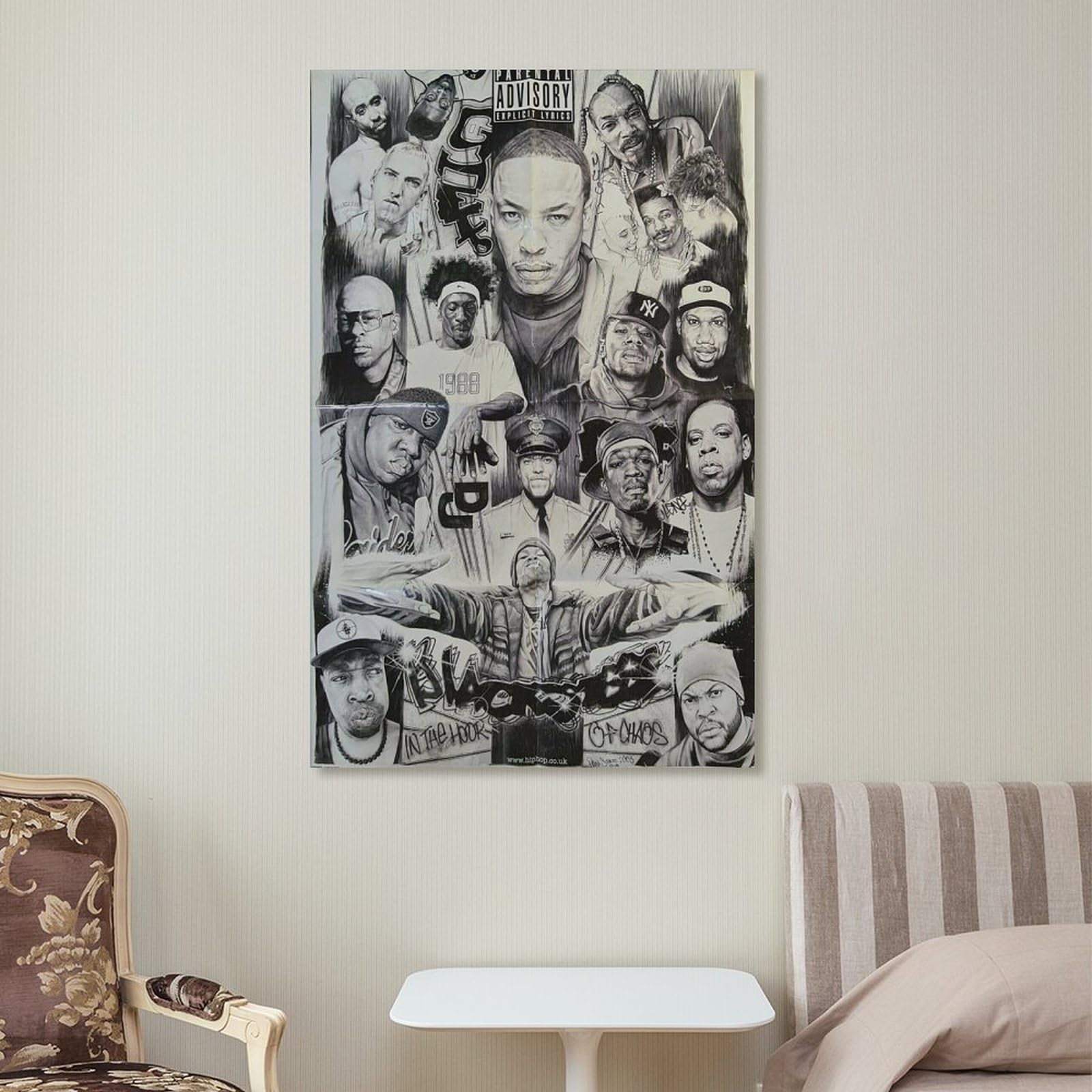 Poster su tela, motivo: cantante rap, hip hop, tutte le stelle, stampa artistica da parete, poster decorativo moderno per la famiglia, 60 x 90 cm