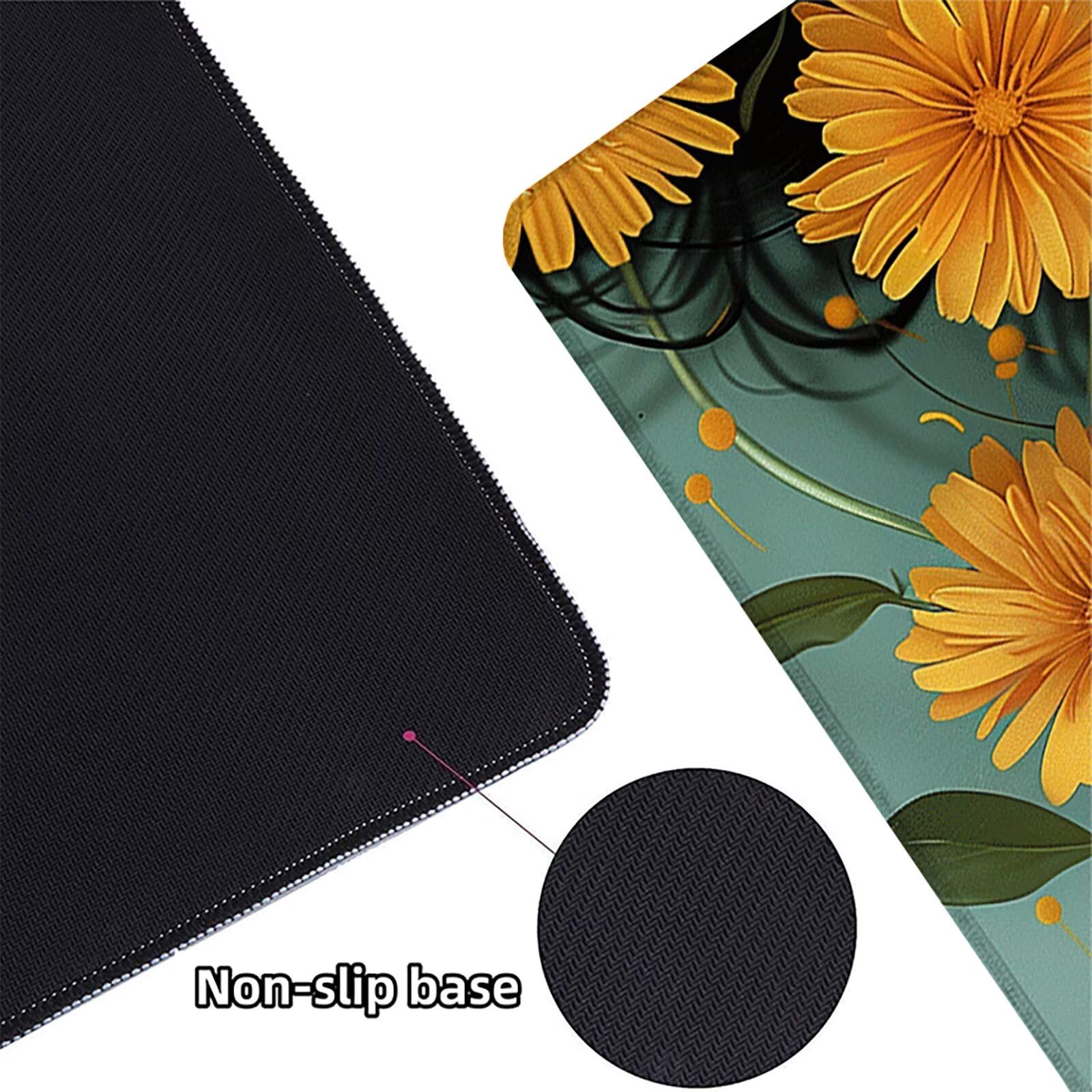 Mujer Alfombrilla Ratón Gaming XXL 1500x800 mm, Alfombrilla Gaming Amarillo Mousepad con Base de Goma Antideslizante Impermeable Desk Mat para Teclado y Raton Accesorios Gaming, Regalos de Hombre E-1