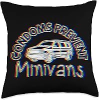 Vista 4 de Los condones evitan minivans divertido sarcástico hombres mujeres almohada