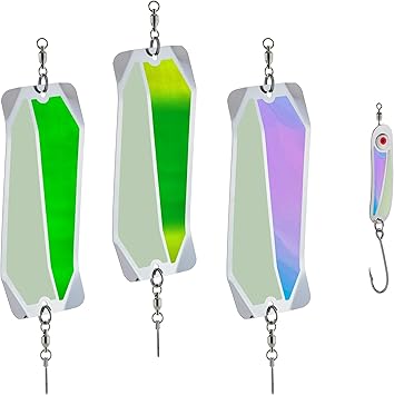 Amazon Peetz Stryke Zone 7インチ Over The Moon Jelly 釣りドジャー 3パック ボーナススプーンルアー ステンレススチール ダッジアクション Peetz ドジャー フラッシャー