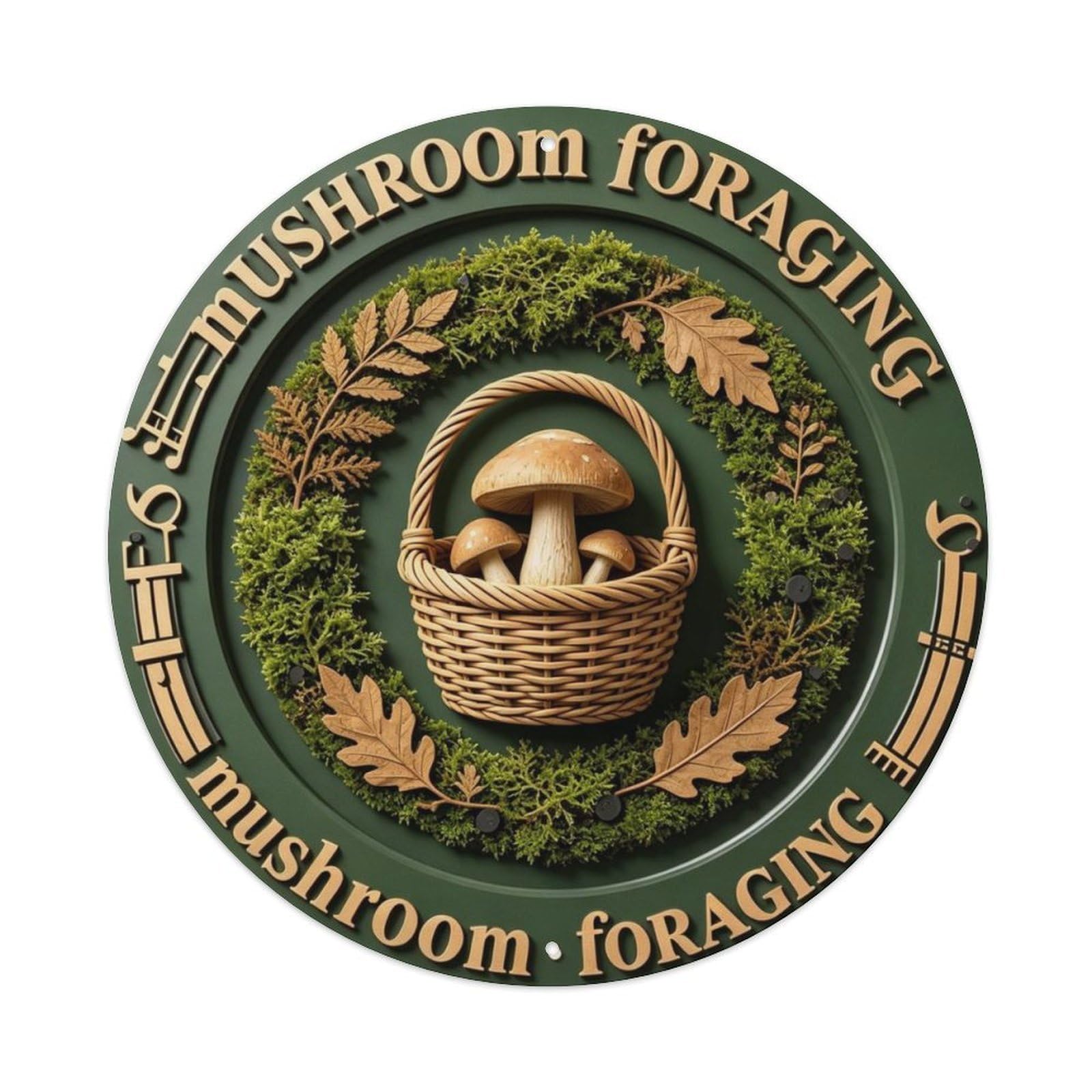 Mushroom Foraging Metal Tin Sign Plaque