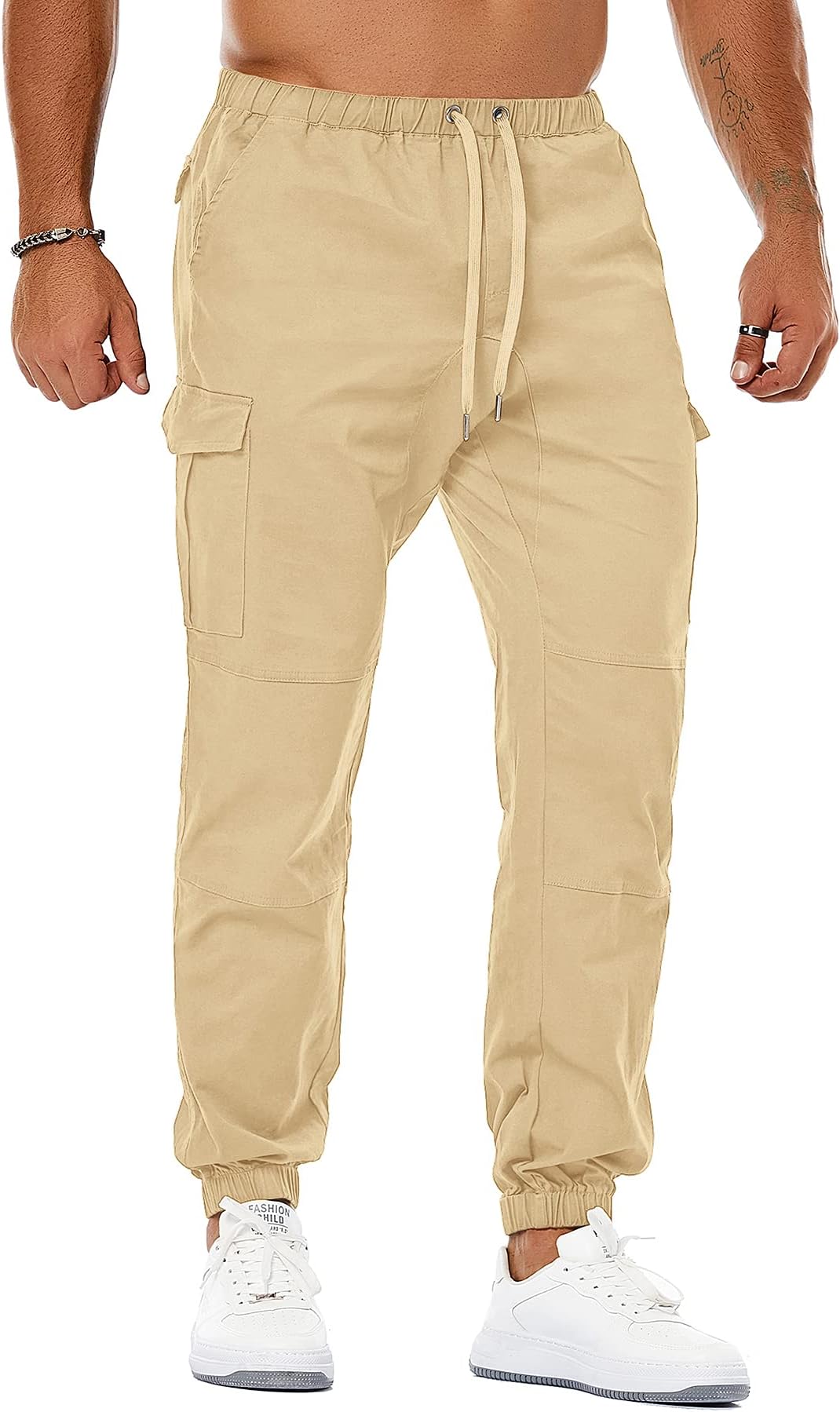 NITAGUTMen's Casual Cargo Pants Joggers Sports Pants Trousers Long Pants with Pockets