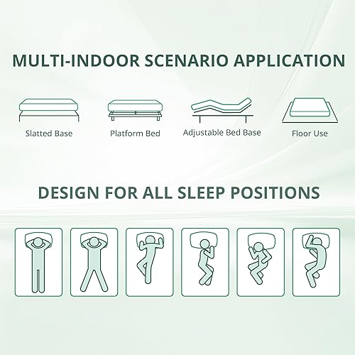 Miniatura 7 de Colchón King de 10 pulgadas, certificado CertiPUR-US de espuma viscoelástica de gel de té verde, sin fibra de vidrio, 76 x 80 x 10 pulgadas, tamaño