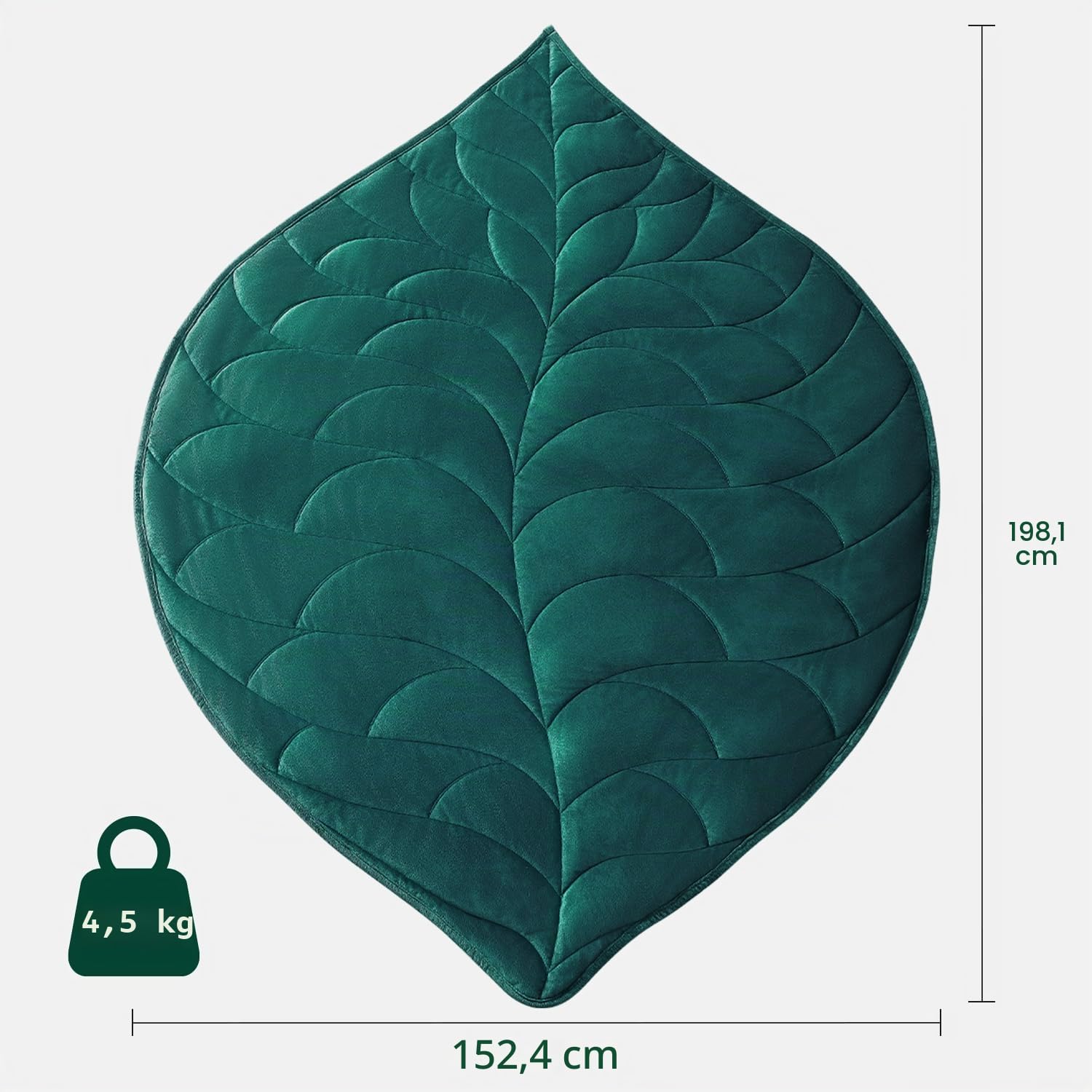 Kaisa Gewichtete Decke 4,5 kg 152,4 x 198,1 cm Queen-Size mit Glasperlen maschinenwaschbar Grün
