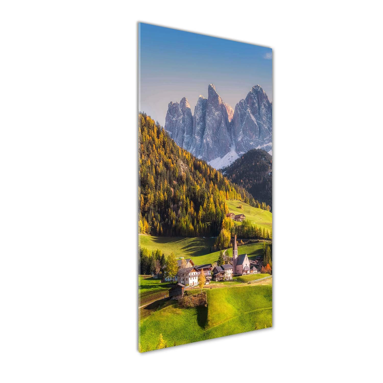 Décoration murale en verre trempé Tulup 50x125cm tableau ville et montagnes