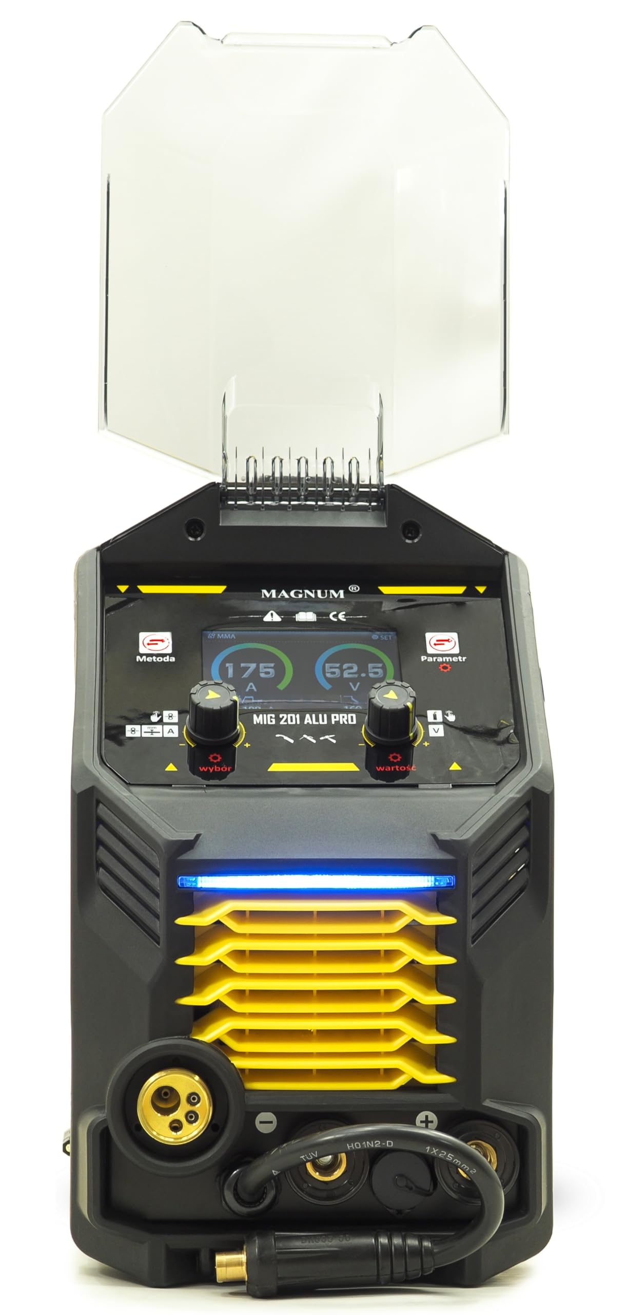 MAGNUM MIG MAG - Saldatrice combinata in alluminio, 230 V, Puls Synergic Inverter 200 A, senza gas, multiprocesso, saldatrice a gas protettivo, MIG 201 ALU PRO Bestschweissen.de