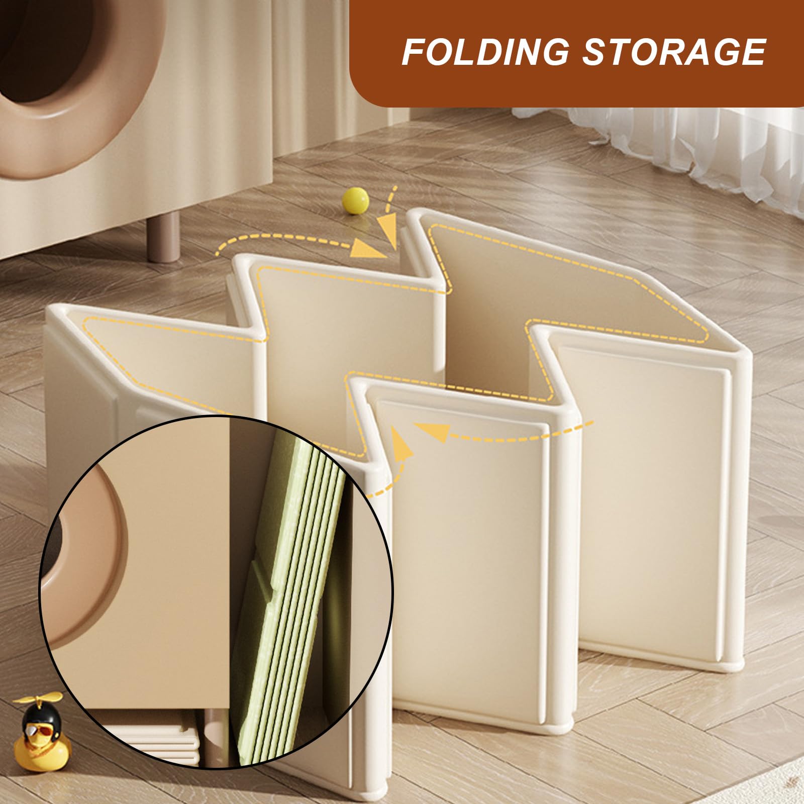 Kingbar Collapsible Baby Bathtub, Foldable Bathing Basin With Drain Plug And Support Feet - Image 2