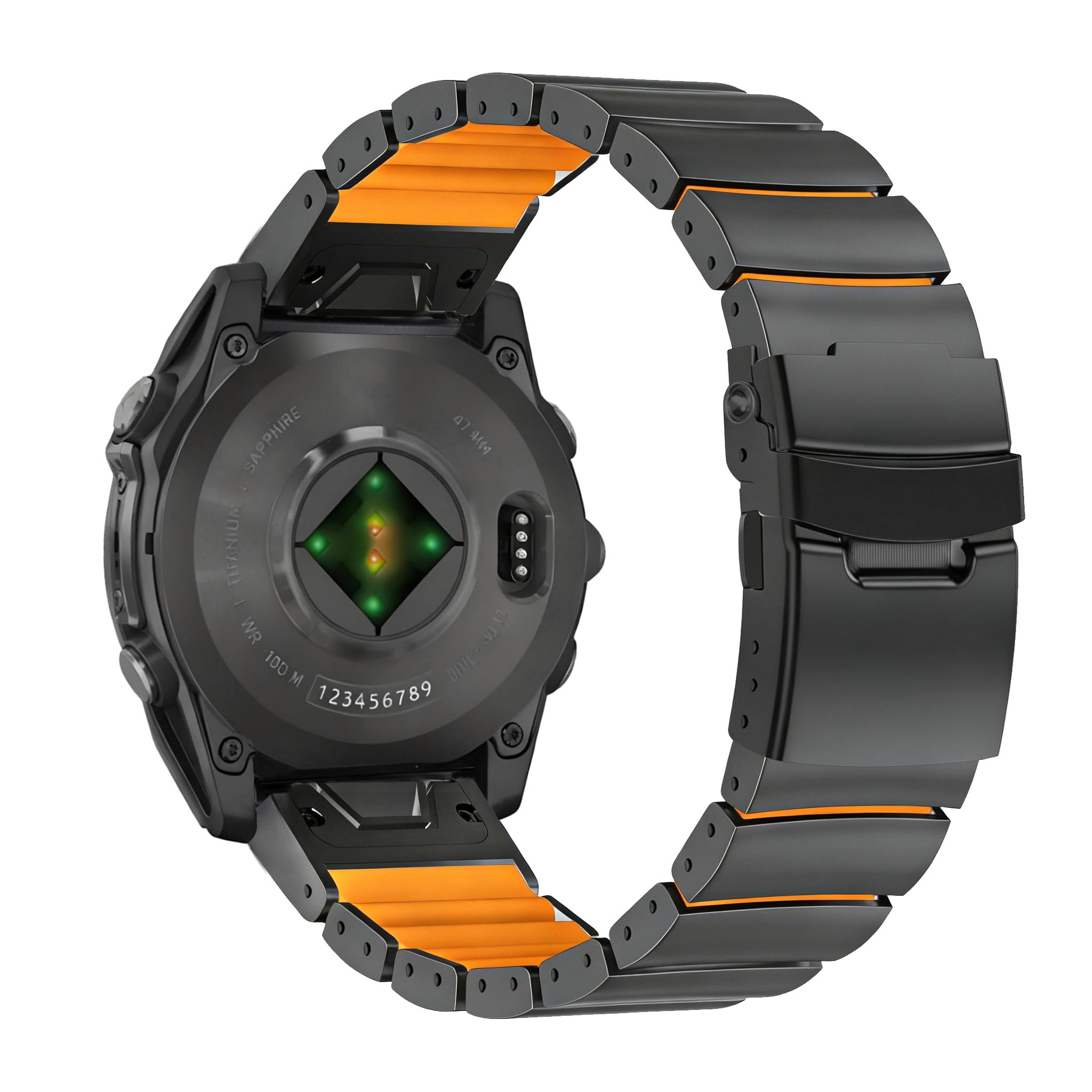 YOOSIDE Bracelet de montre léger en silicone titane 22 mm pour Garmin Fenix 8/epix Pro 47 mm, bracelet double couche avec fermoir à rabat pour Approach S70 47 mm/Fenix 7/6/5