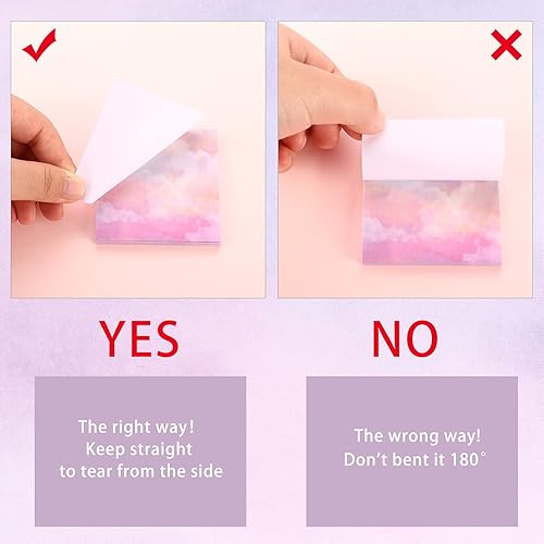 Miniatura 4 de Outus 12 blocs de 720 hojas de notas adhesivas de acuarela de 2.8 x 2.8 pulgadas, bonitos blocs de notas autoadhesivos, divertidos postes de notas