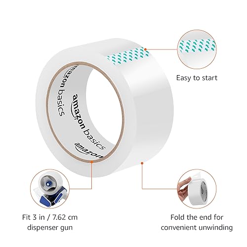Miniatura 2 de Tienda Basics Cinta de embalaje para envío, mudanza y almacenamiento, 1.88" x 54.6 yardas, paquete de 12, Translucidez