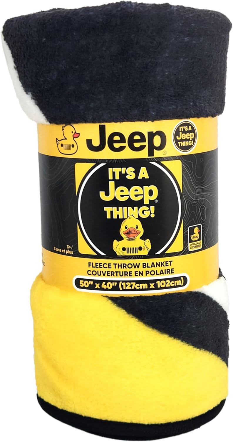 Jeep Ducks Throw Blanket | Officially Licensed Soft and Cozy Heavyweight 280 GSM Flannel | 50 Inch x 40 Inch | It's a Jeep Thing