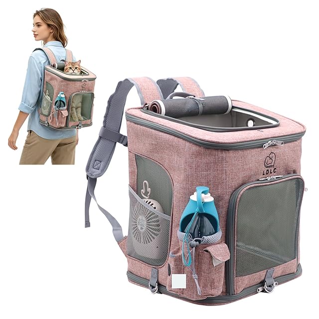 PETCUTE Mochila para Perro Gatos,Plegable Bolsa Transporte Transpirable y Espaciosa con Estructura de Alambre…