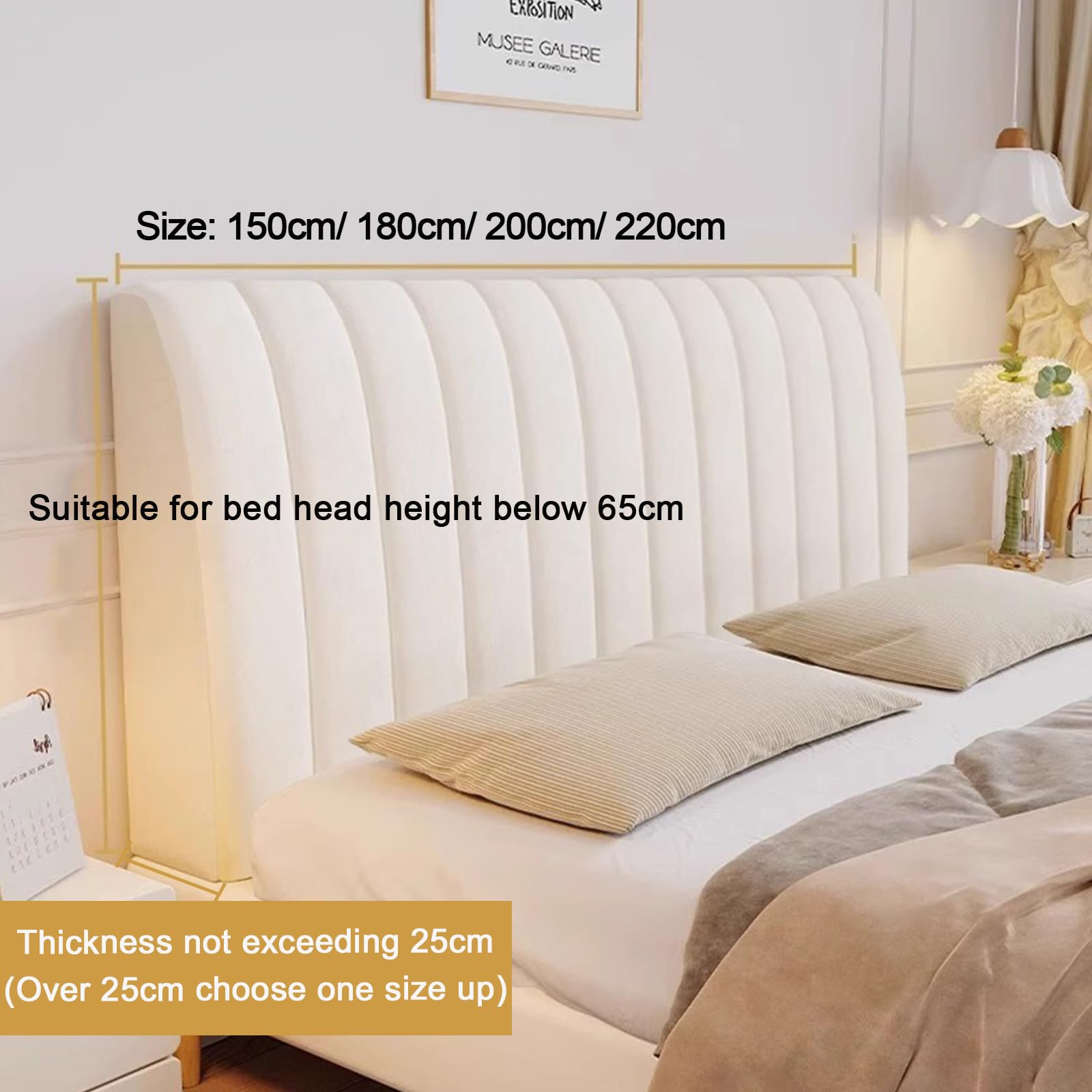 Housse de tête de lit anti-poussière pour tête de lit capitonnée Gris foncé 180 cm