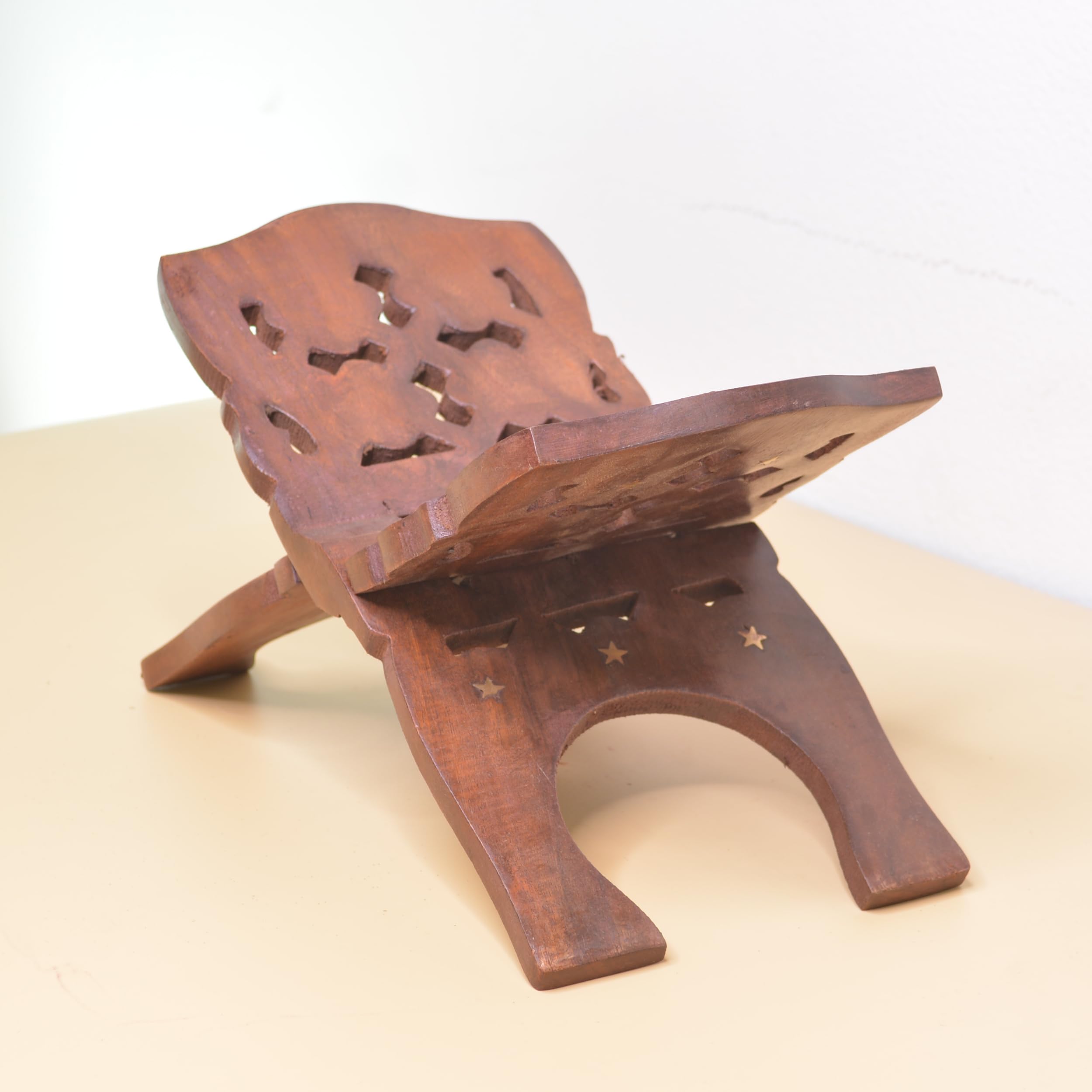 Santarms Wooden Foldable Stand for holy Bible Book Holder Book Stand for Reading 10 inch Small