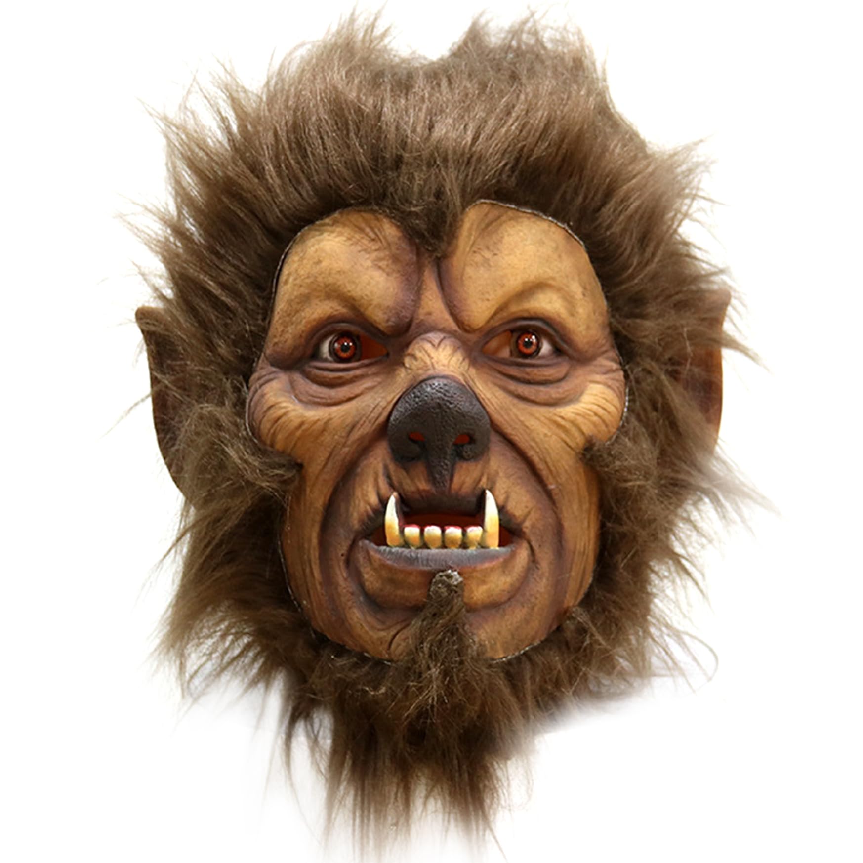 Vistnale Wolf Costume|Werewolf Mask, Halloween Horror Full Head Furry Wolf Mask with Hair Creepy, Full Moon Latex Animal Masks, Werewolf for Cosplay Party, Pranks, Carnivals