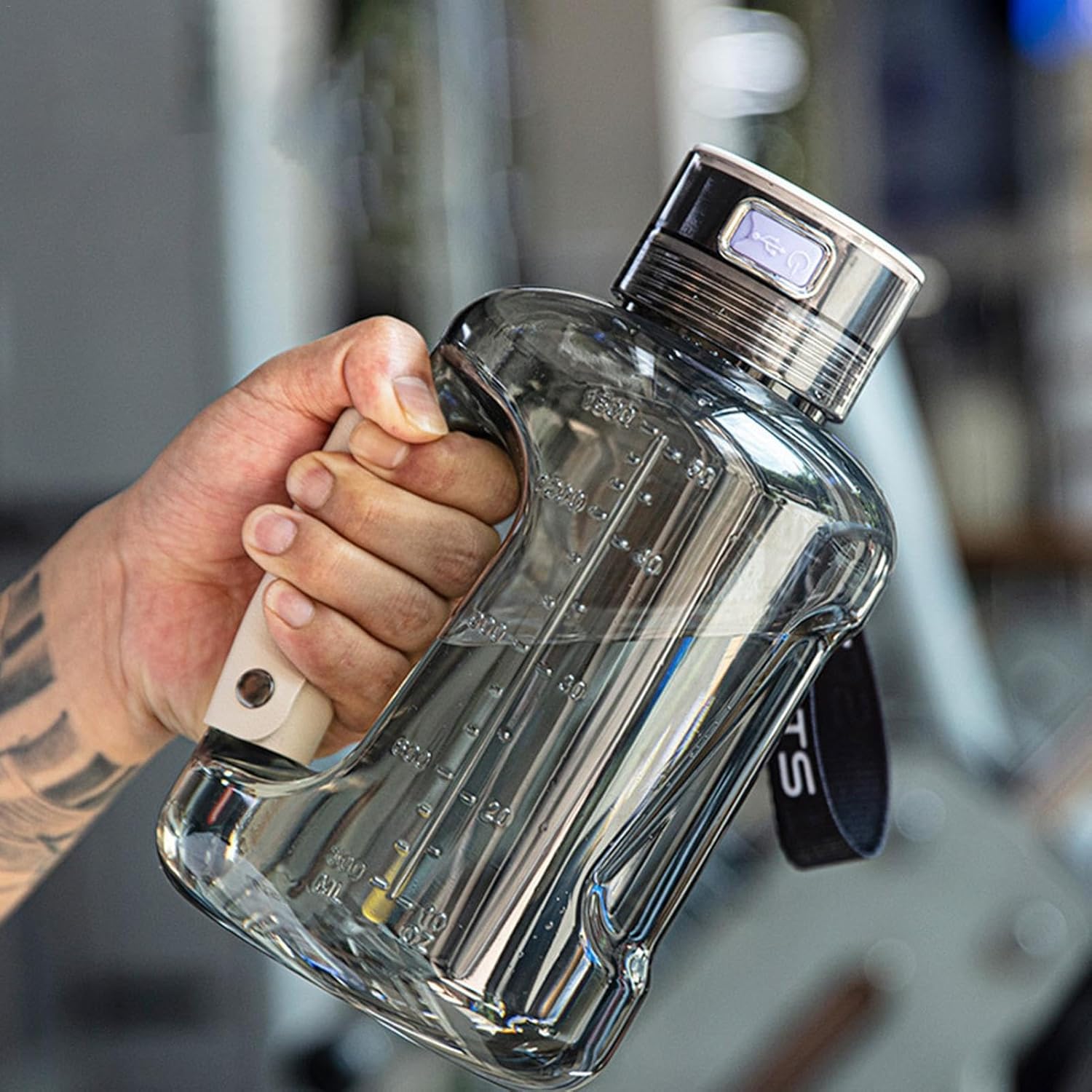 Generic 1500ml Hydrogen Water Bottle Generator - Water Ionizer Generator | Portable 52.9 Oz Hydrogen Water Pitcher with Advanced SPE Technology Improve Sports Performance | Water Ionizer Bottle, Gray