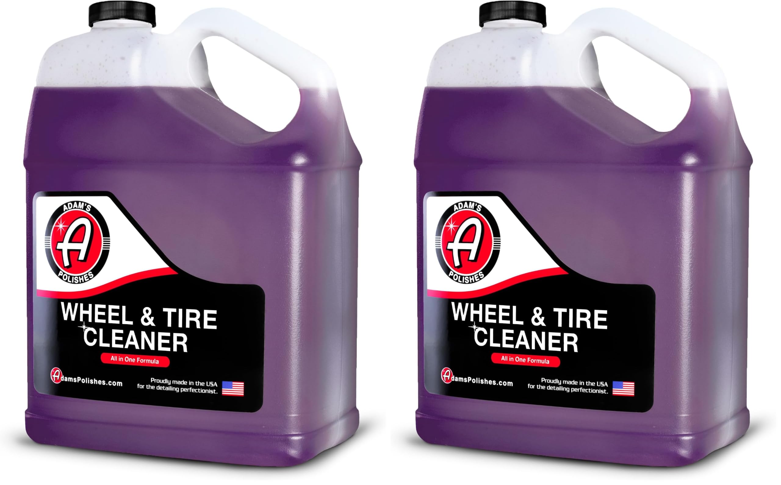Adam's Polishes Wheel &amp; Tire Cleaner Gallon - Professional All in One Tire &amp; Wheel Car Wash Wheel Well Cleaning Spray for Car Detailing | Safe On Most Rim Finishes (Pack of 2)