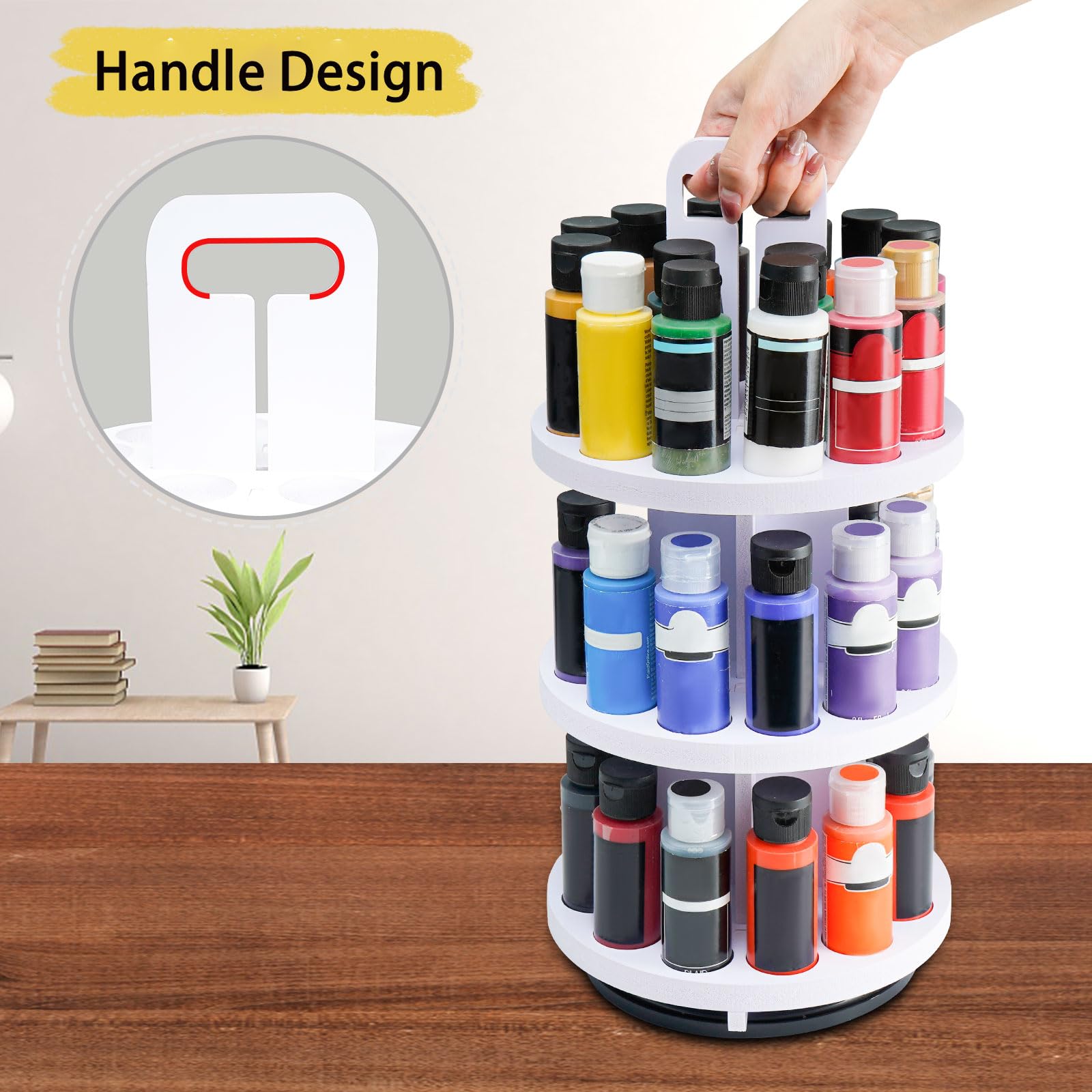 Paint Machine Storage Rack Snapklik.com : Craft Paint Storage Rack, 40 Holes Spinning Paints ...