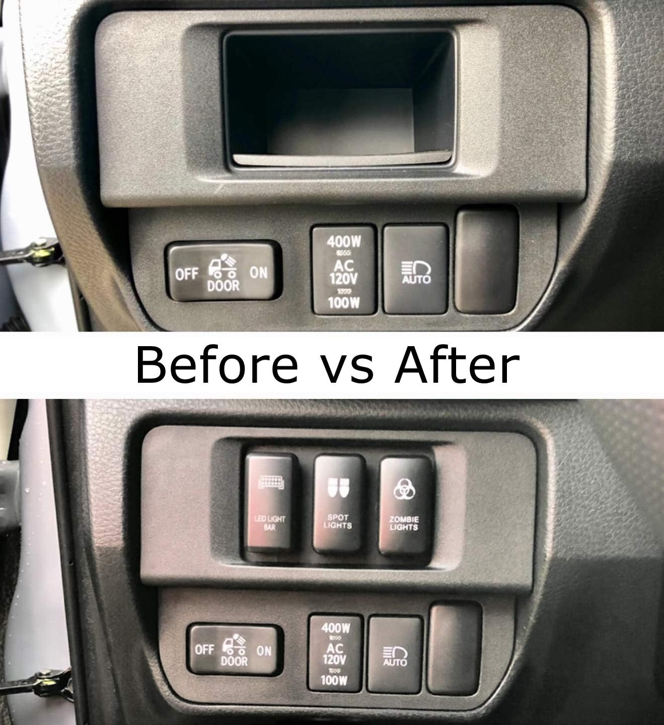 iJDMTOY Three Slots Switch Panel Bracket, Compatible with 2016-2023 Toyota Tacoma, Fit OEM Style 39x21mm SPST Switches