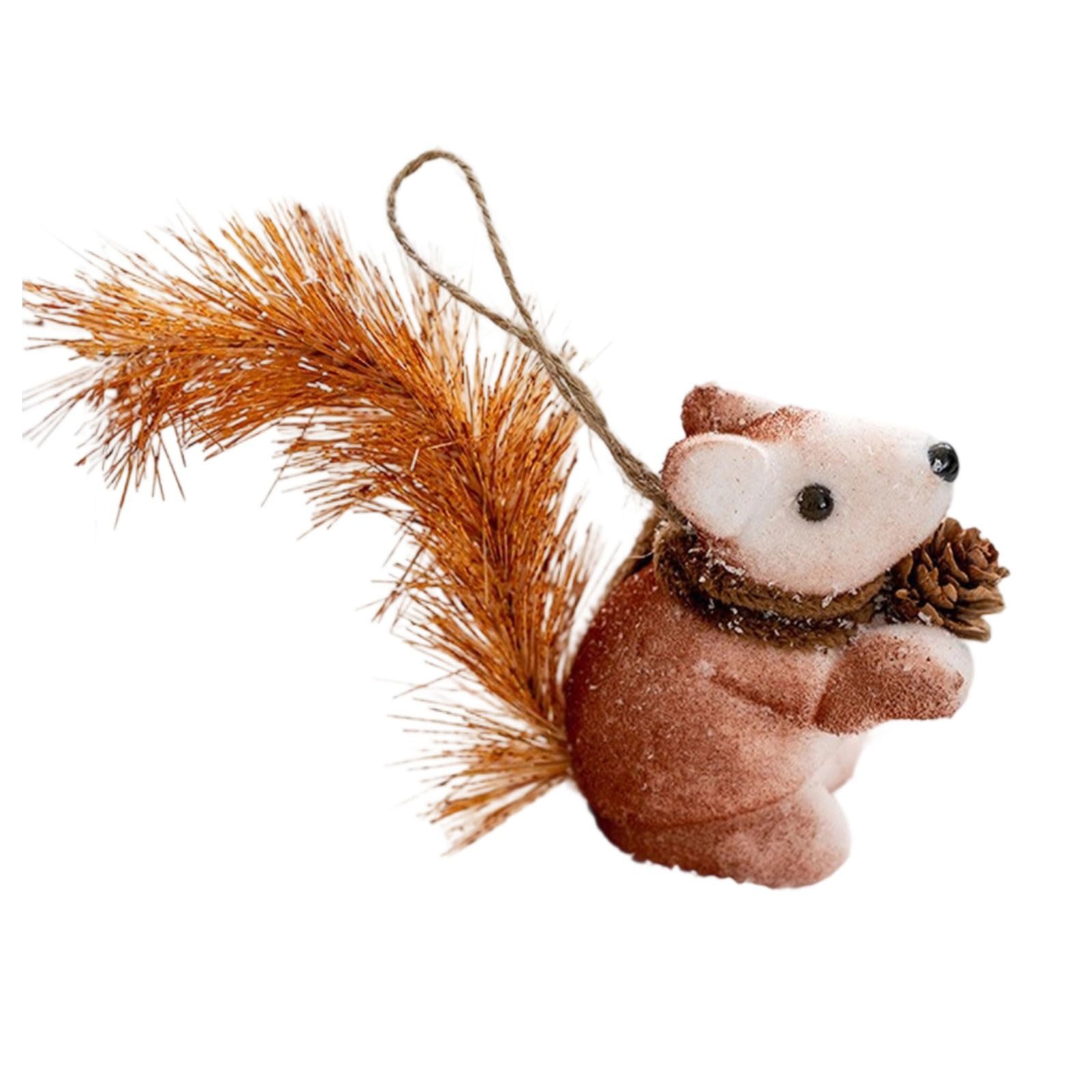 Zbiianxer B Christmas Squirrel Decorative Hanging Pendant Squirrel Garden Ornament For Fireplaces Mantels Ookshelf Festival Decors Portable Christmas Decors