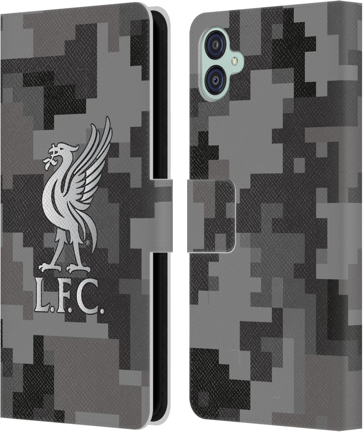 Head Case Designs Officially Licensed Liverpool Football Club Home Red Crest Digital Camouflage Leather Wallet Case Compatible with Samsung Galaxy M04 5G / A04e