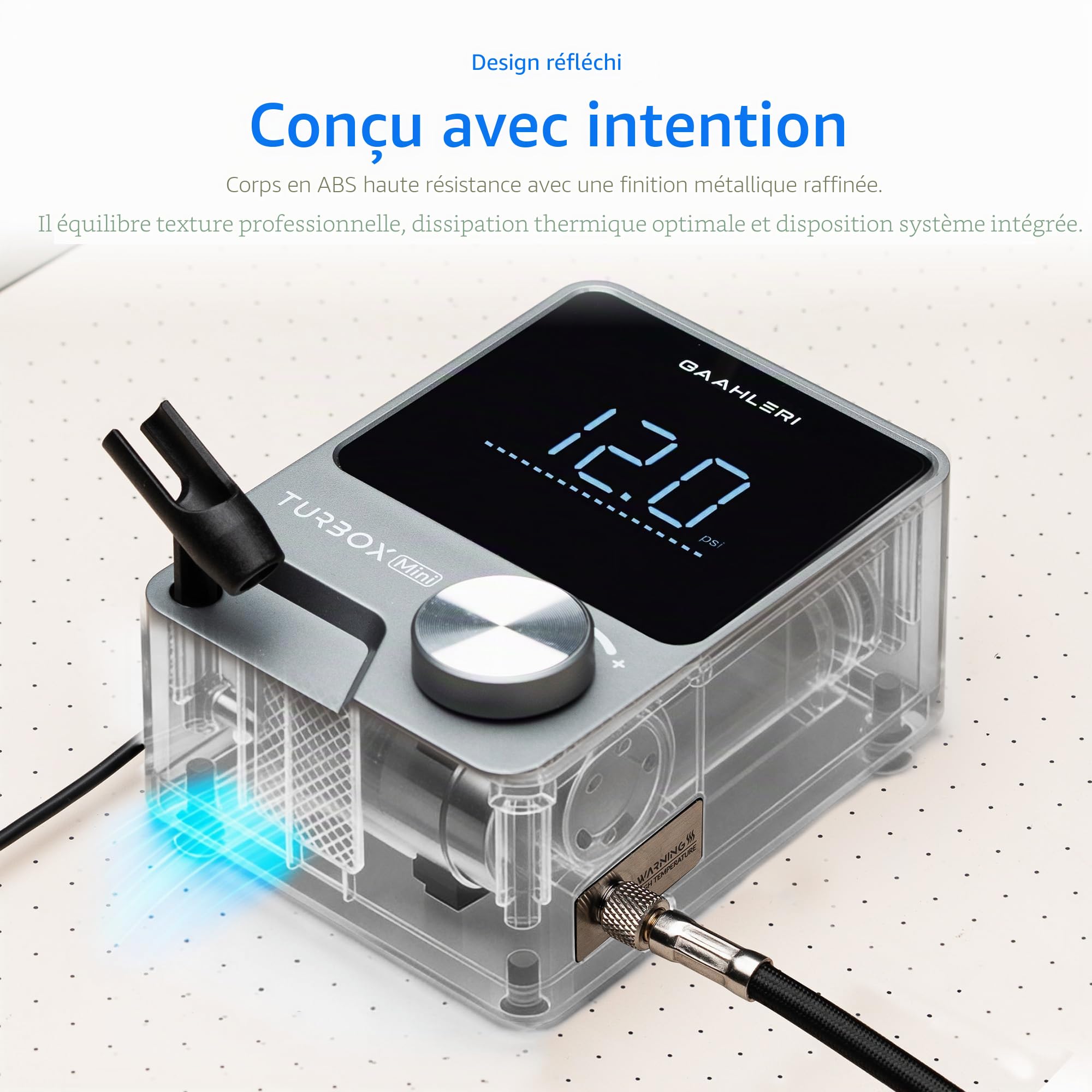 Gaahleri Compresseur d'aérographe, turbox mini, compresseur d'air, ultra silencieux et double mode de commutation, pour peinture, modélisation, décoration de gâteau, maquillage idéal pour débutants