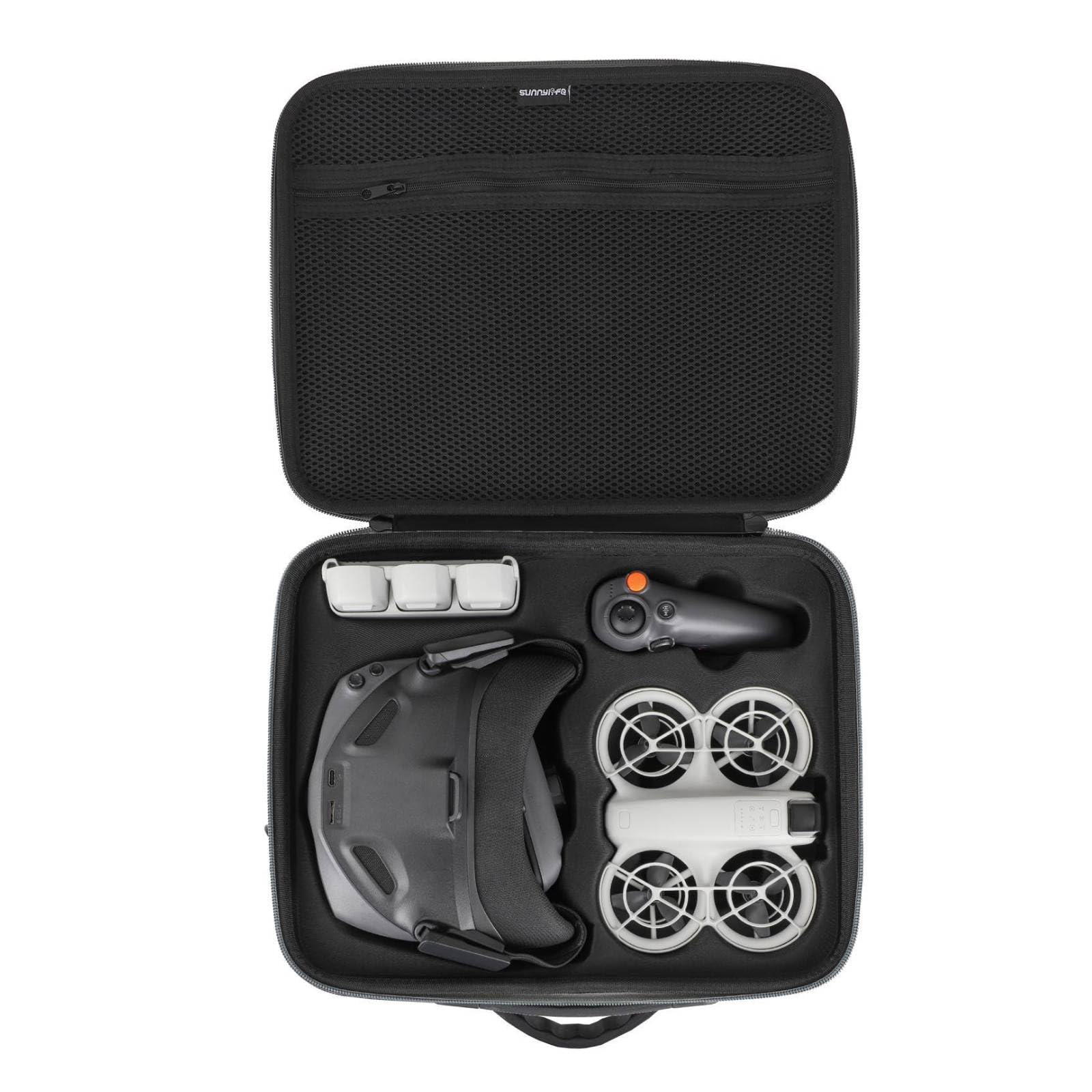 BeisDirect Funda rígida para DJI Neo, funda de transporte impermeable, bolsa de almacenamiento de gran capacidad, funda protectora para DJI Neo Drone, gafas N3 RC Motion 3, hub de carga de batería y