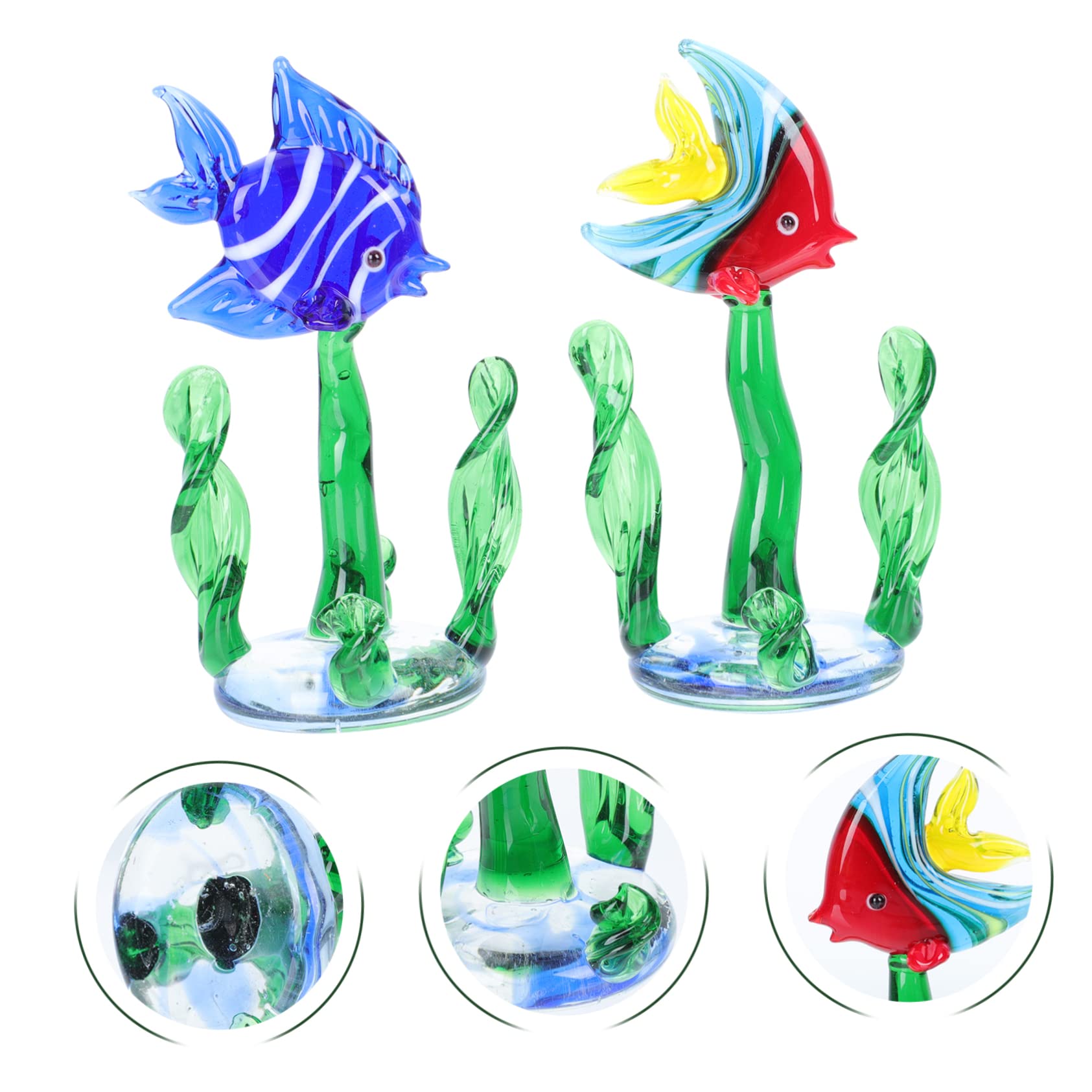 OUNONA 3 Ensembles Ornements De Plantes Aquatiques pour Aquarium Décorations pour Océan Aménagement Paysager D'Aquarium Plantes pour Plusieurs Étangs 2 pièces * 3
