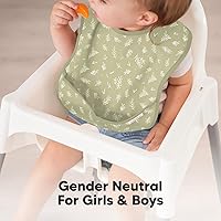 Vista 8 de KeaBabies Paquete de 3 baberos impermeables para comer – Baberos ligeros de alimentación para niños pequeños con gran receptor de alimentos, a Bloom