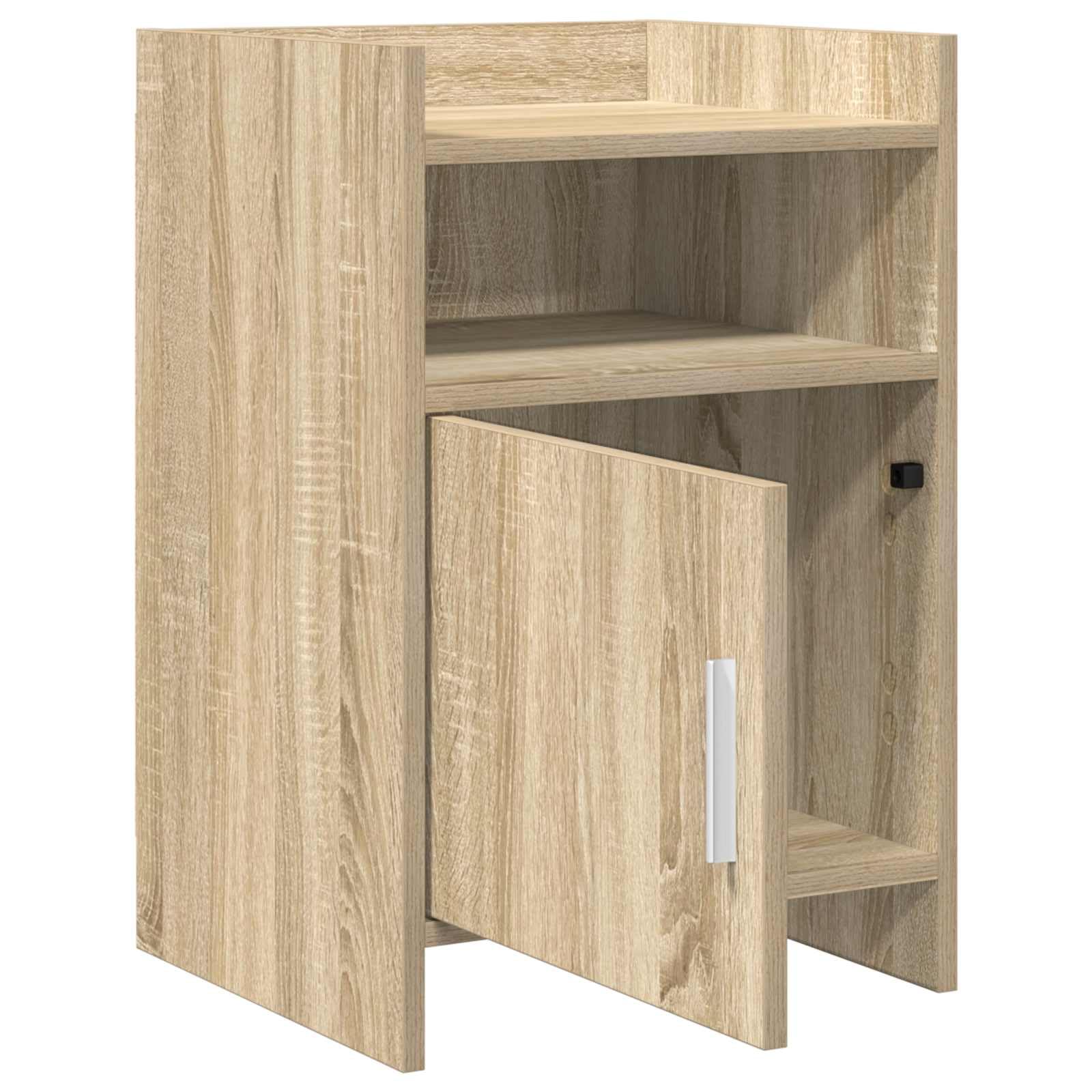 Comodino in rovere Sonoma 40 x 36 x 60 cm, con maniglia in metallo, 1 mensola, vano portaoggetti, comodino per camera da letto, comodino, portaoggetti moderno