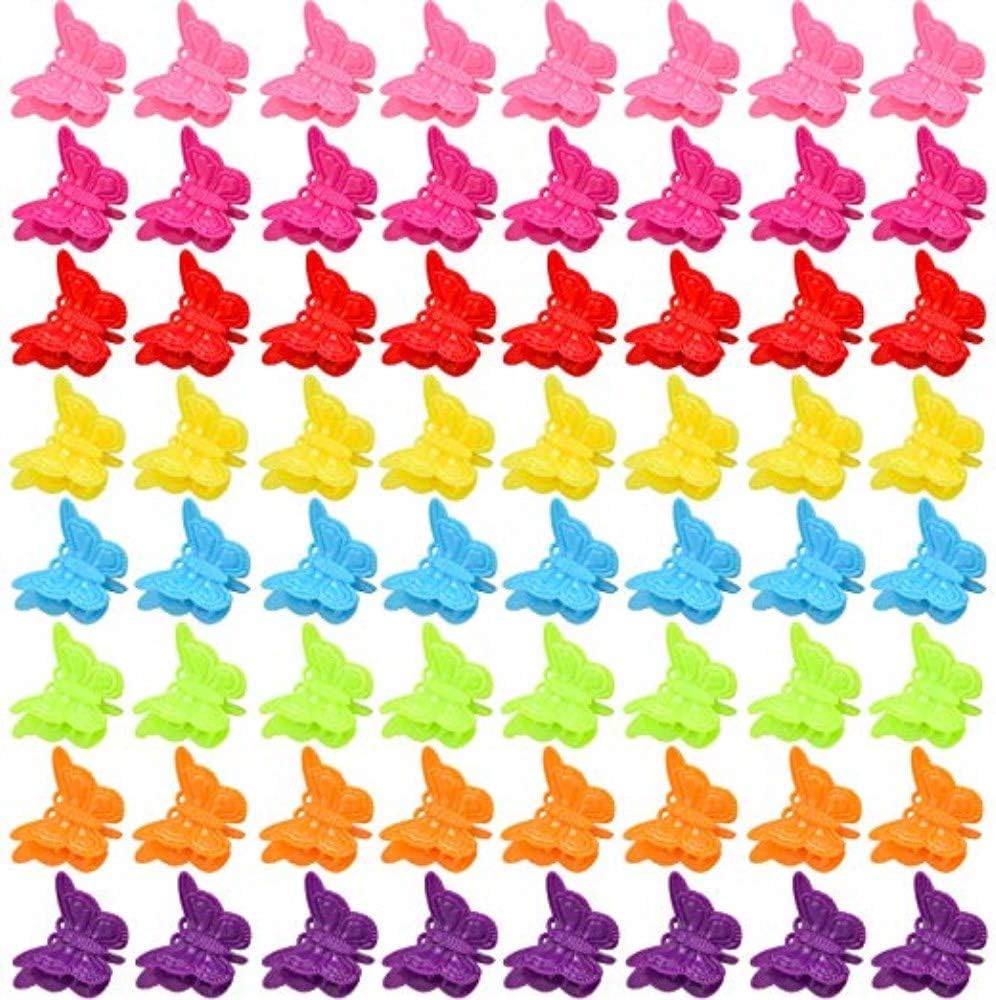 100 Packs Assorted Color Butterfly Hair Clips, Beautiful Mini Clips Accessories for Women and Girls, Random