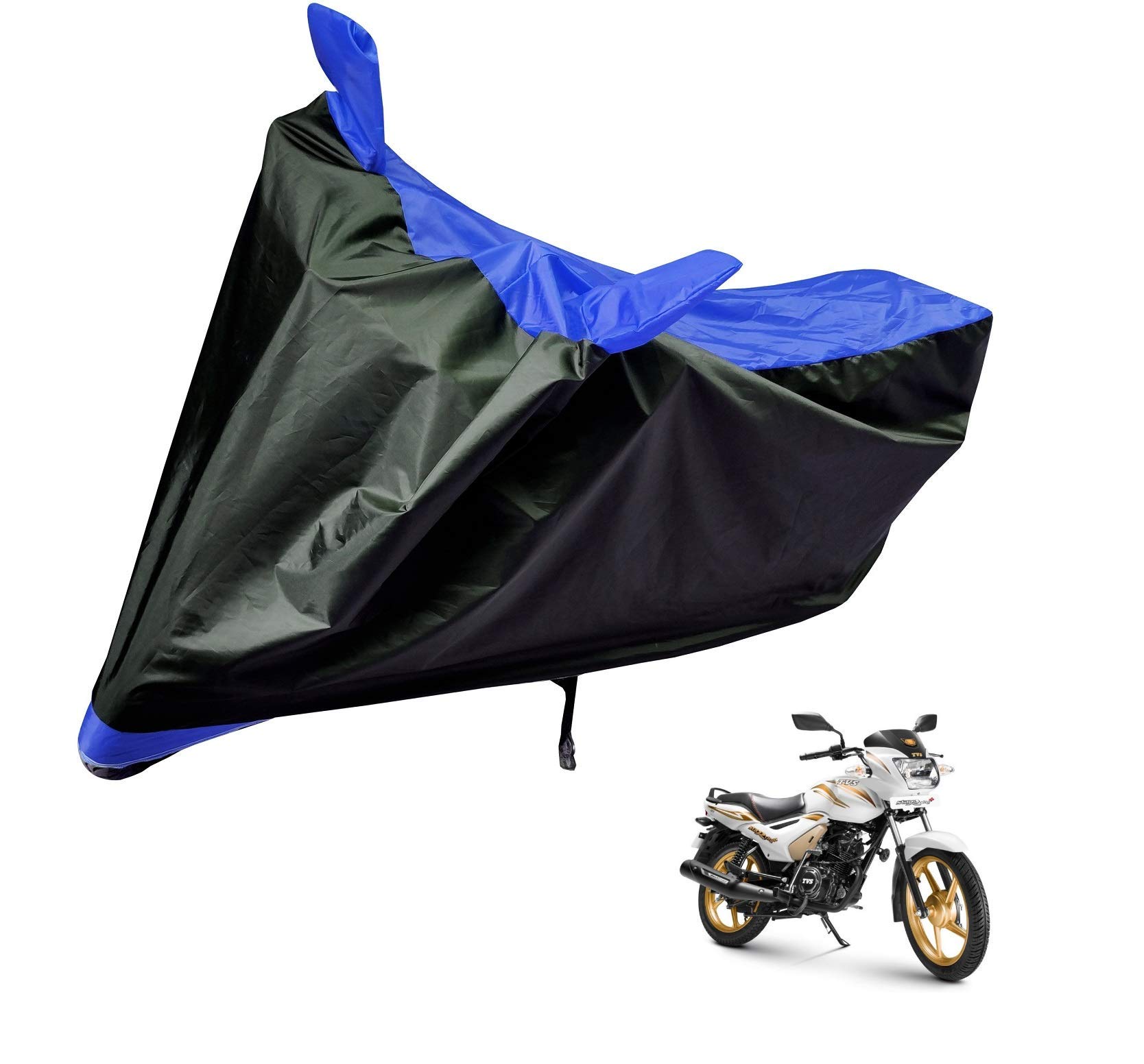 Auto Hub Water Resistant Bike Body Cover for TVS Star City Plus - Black/Blue (B074KKVK1V) Amazon Price History, Amazon Price Tracker