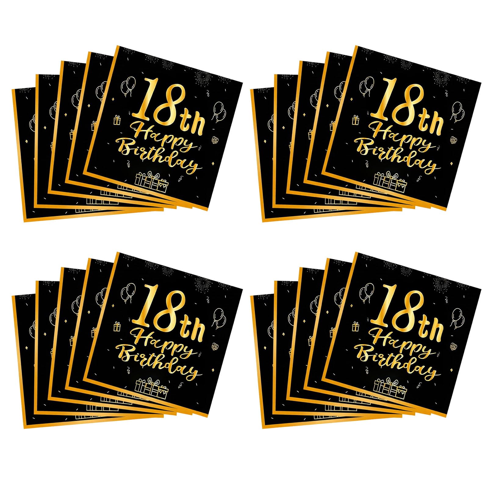 Yhplxyuus Sturdy Black Gold Number Themed Party Accessories Including Napkins and Table Decors Celebration Accessories Baby Birthday Party Essential