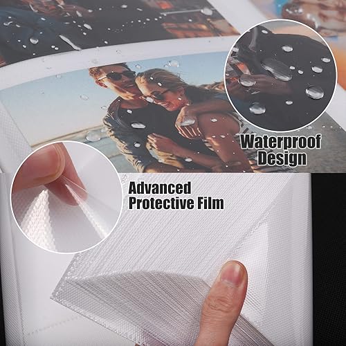 Miniatura 5 de RECUTMS Álbum de fotos de 4 x 6 pulgadas con capacidad para 600 fotos, blanco interior de gran capacidad, fotos de cuero de grano de botón, libro de