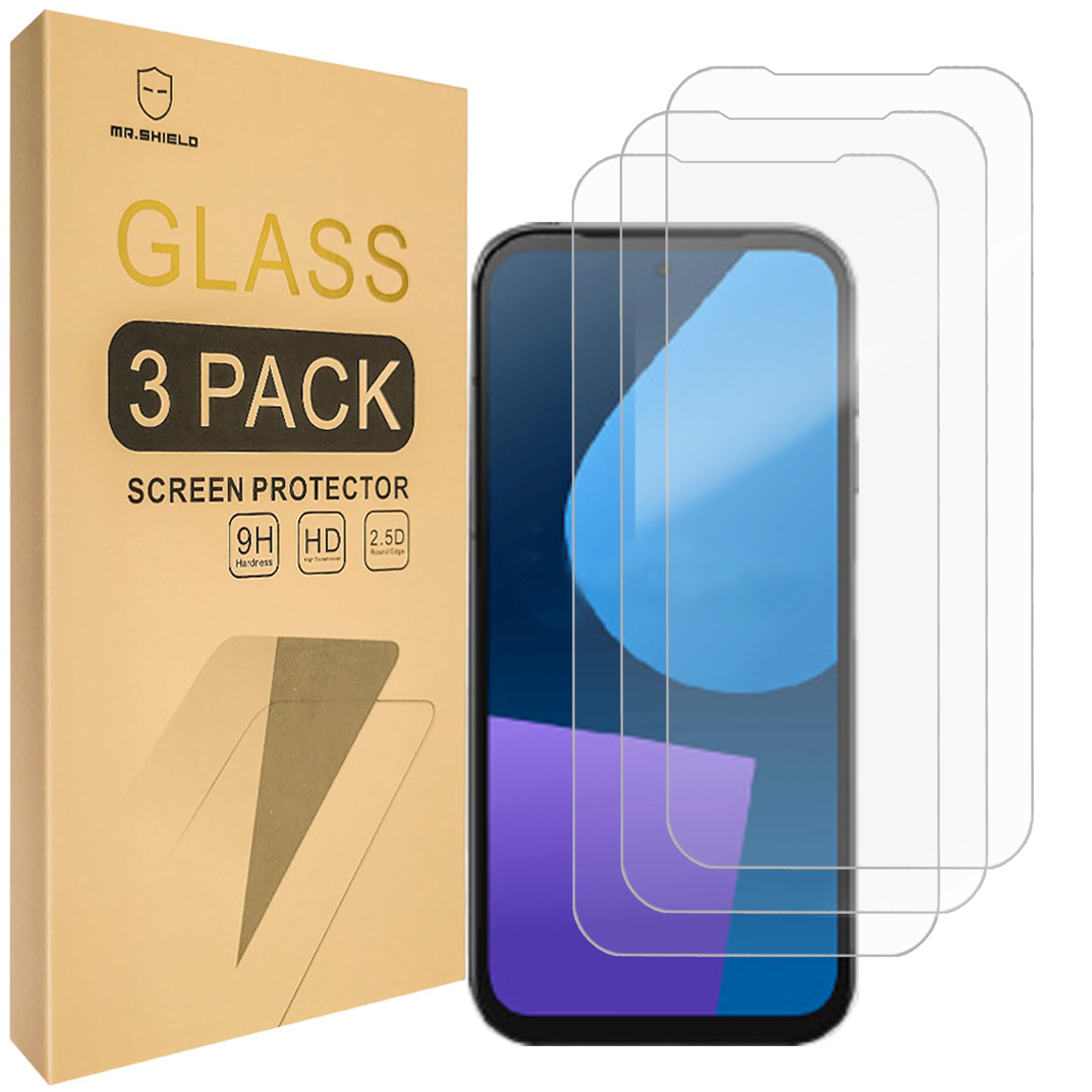 Mr.ShieldScreen Protector For Fairphone 5 [Tempered Glass] [9H Hardness] [3-Pack] Screen Protector
