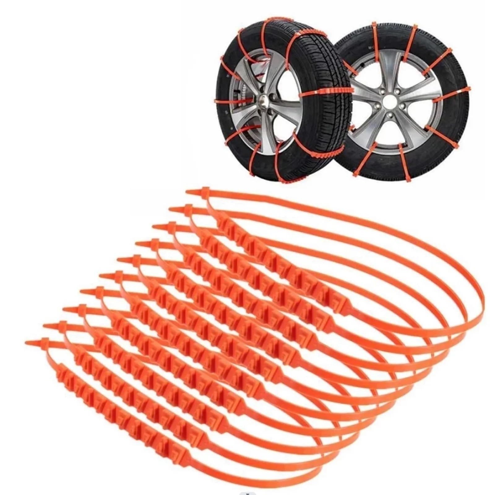 SJLERST Chaîne à neige, Pneu de voiture Chaîne à neige SUV Véhicule Boue d'urgence en acier inoxydable Sangle antidérapante - 1pc 215-285mm
