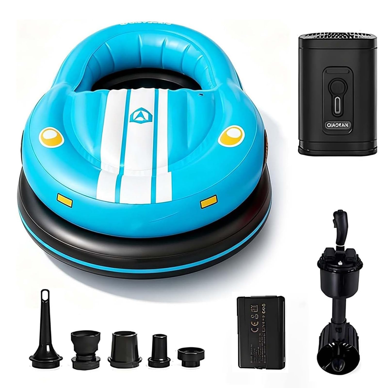 MIAOXIAOLONG Inflatable Electric Bumper Boat – Motorized Pool Float With 360° Spin, Drive & Bump Action – Rechargeable Adult Boat For Summer Pool & Calm Lake Fun,120 Kg Max Blue
