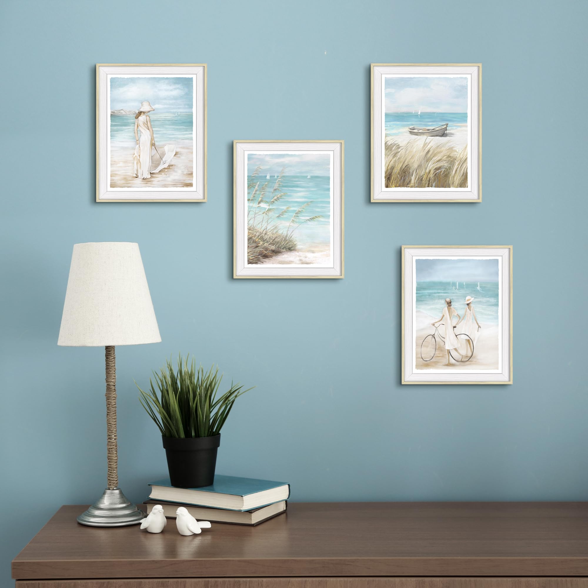 Amazon.com: Bathroom Abstract Beach Wall Art: Modern Framed