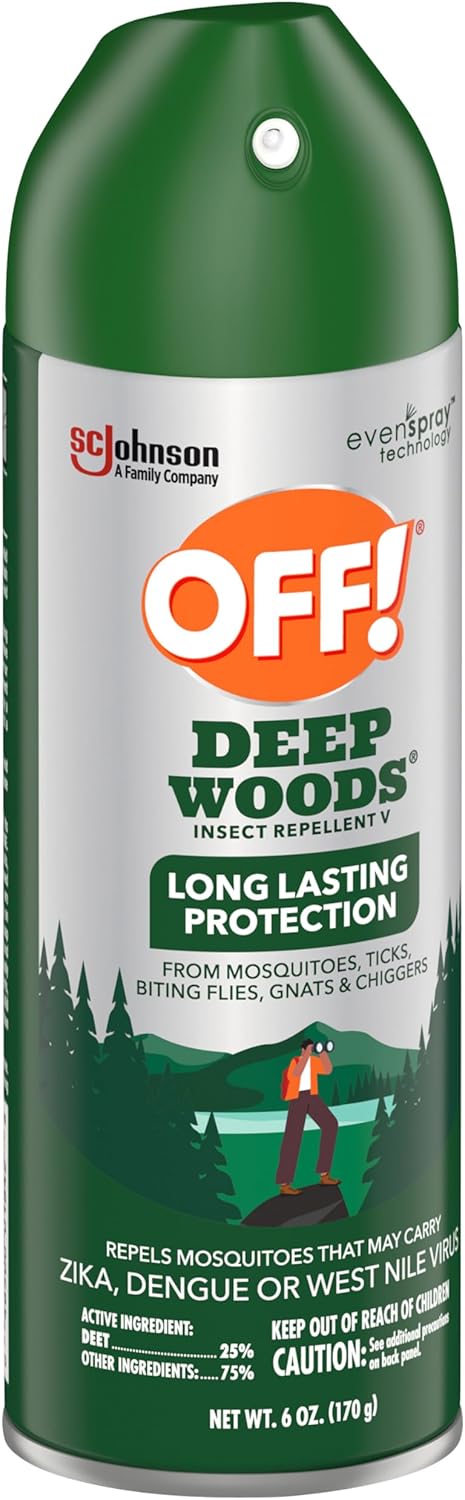 OFF! Deep Woods Insect Repellent Spray with 25 Percent DEET Provides up to 8 Hours of Mosquito Protection 6 Ounce (Pack of 12)