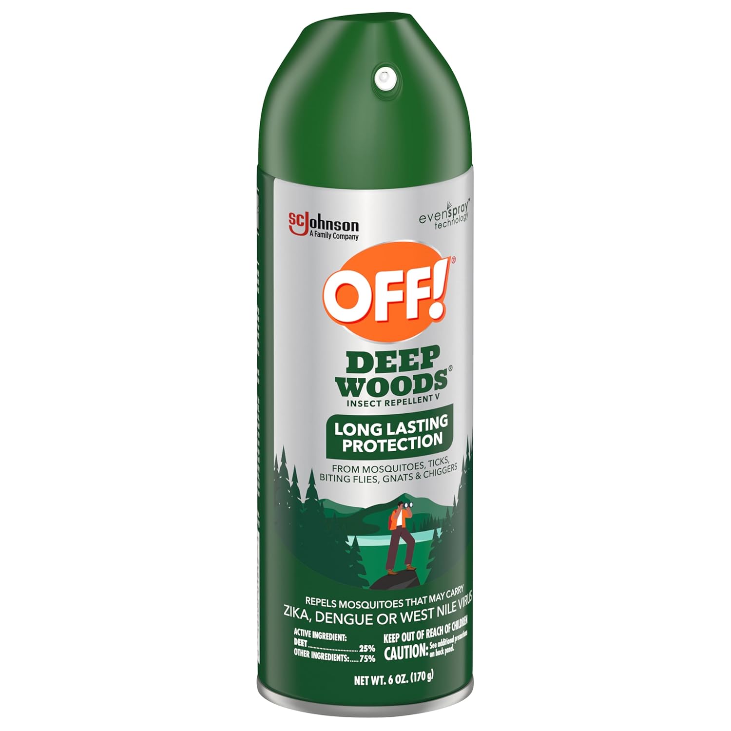 OFF! Deep Woods Insect Repellent Spray with 25 Percent DEET Provides up to 8 Hours of Mosquito Protection 6 Ounce (Pack of 6)