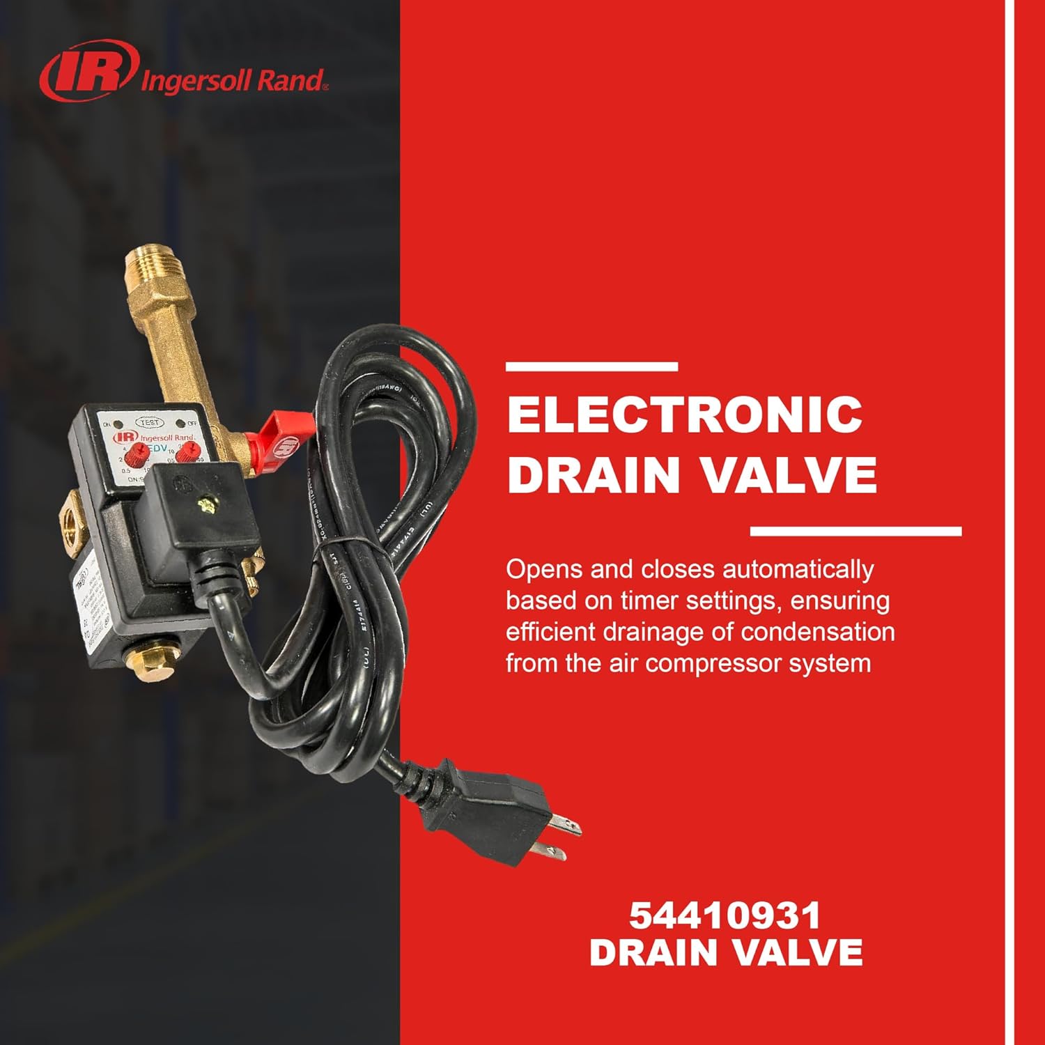 Vanne De Vidange Automatique Électronique 1/4" NPT Pour Ingersoll Rand Edv200 - 110/120V