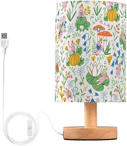 Miniatura 2 de Table Lamp Small Bedside Lamp with Lamp Shades Cute Frog Elf Magic Mushroom Lamp for Study Desk Nightstand