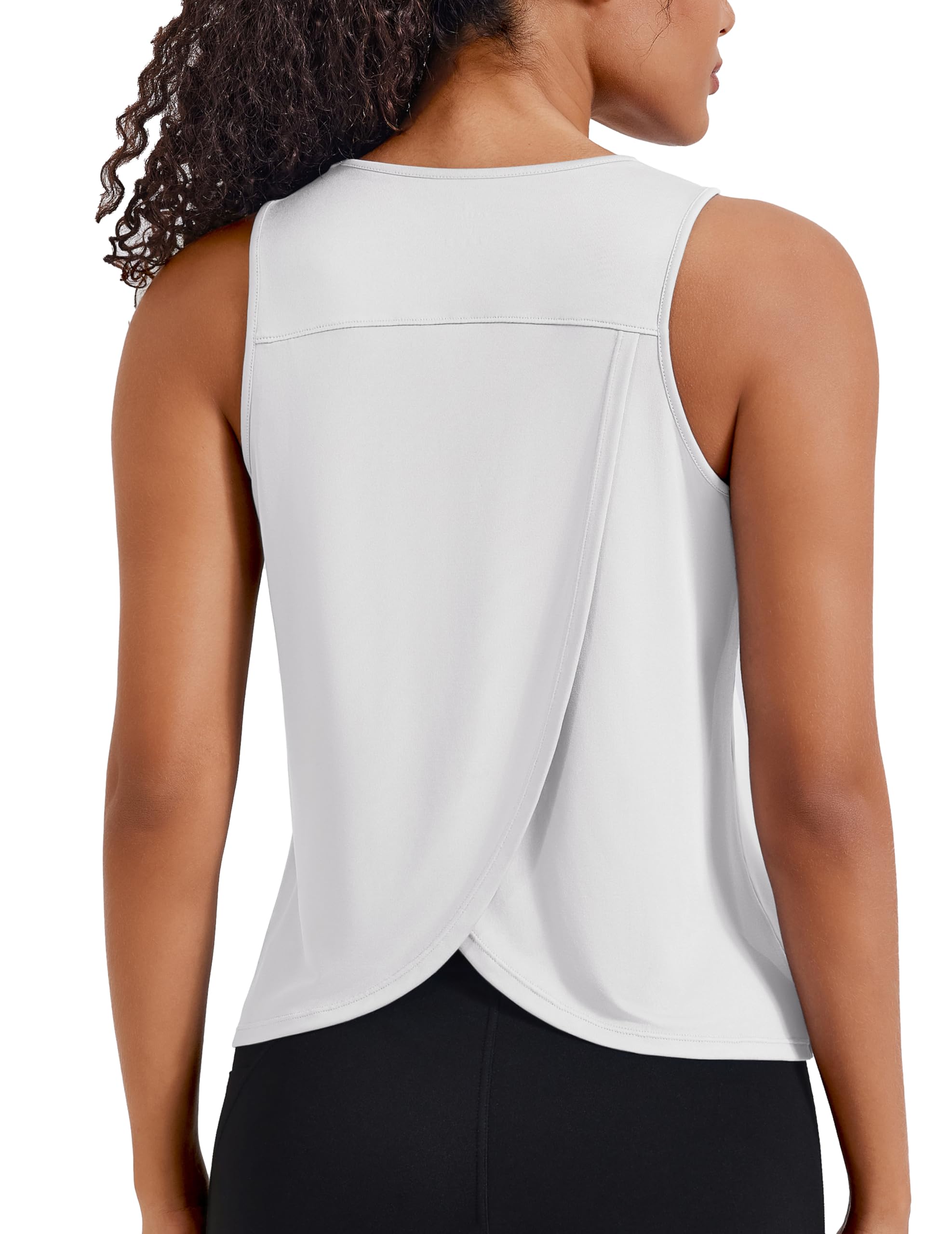 PINSPARK Camiseta Sin Mangas para Mujer Tops De Verano Camisetas con Espalda Abierta Entrenamiento Cruzada