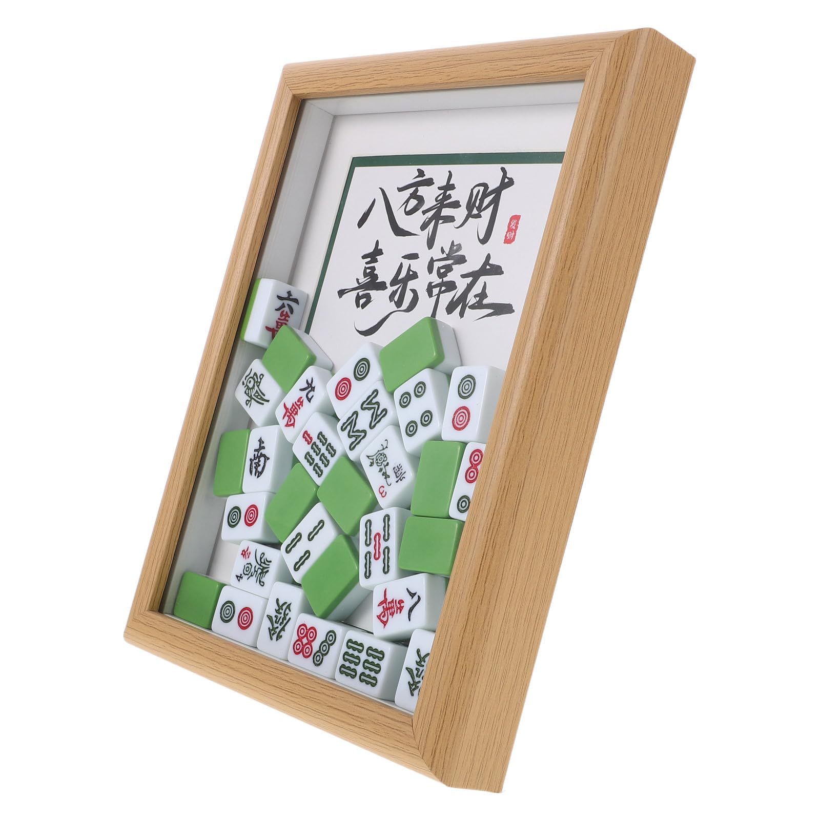 Marco de fotos de mahjong de madera para proteger recuerdos y fichas sin polvo