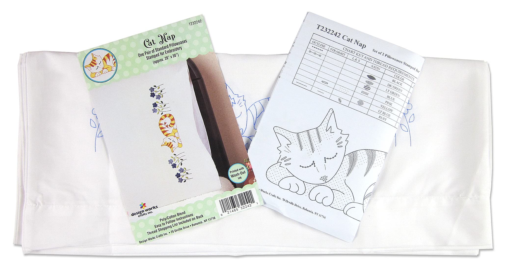 Cat Nap estampado para fundas de almohada bordadas 3