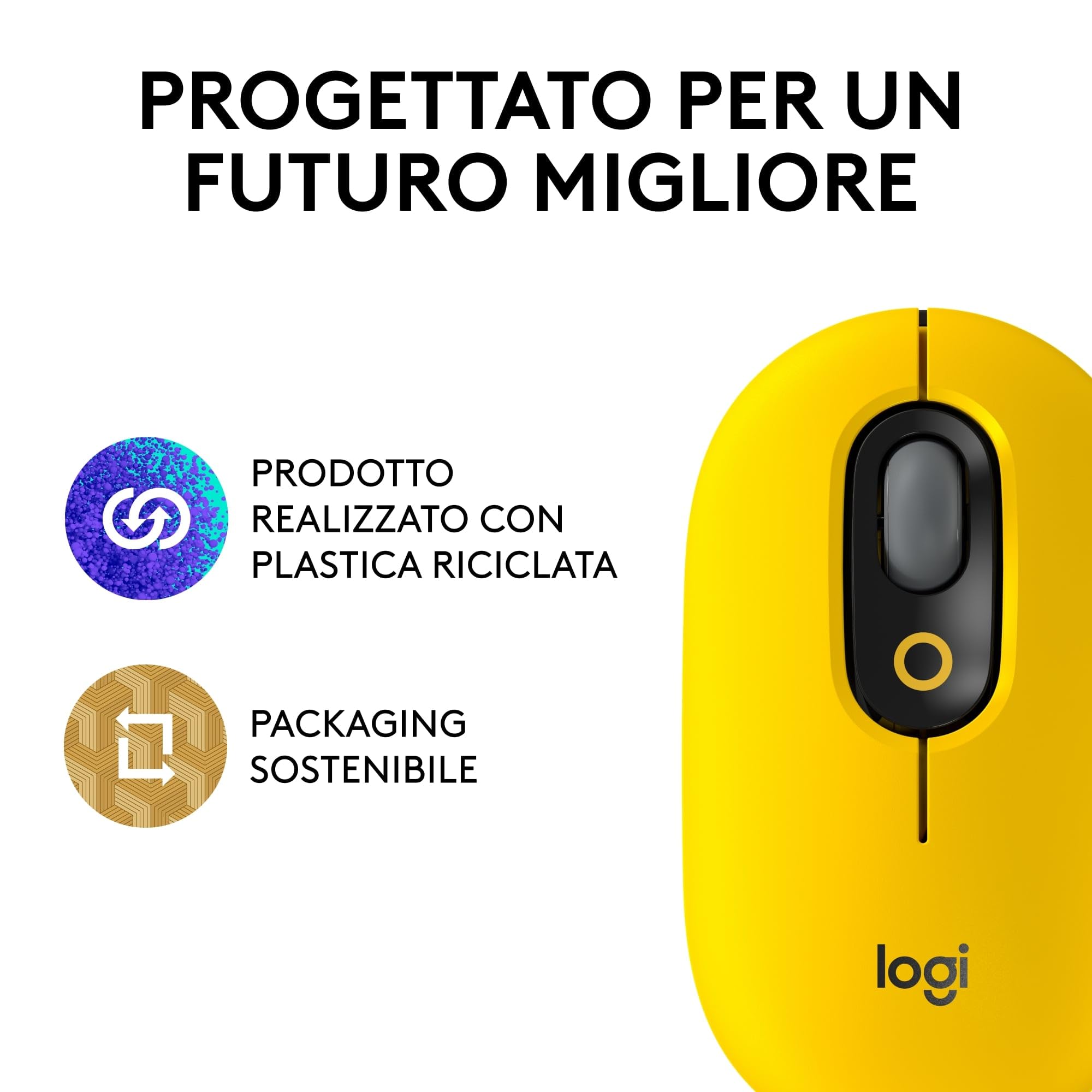 Logitech POP Mouse Wireless con Emoji personalizzabili, Tecnologia SilentTouch, Precisione e Velocità, Design Compatto, Bluetooth, Multidispositivo, Compatibile OS - Blast
