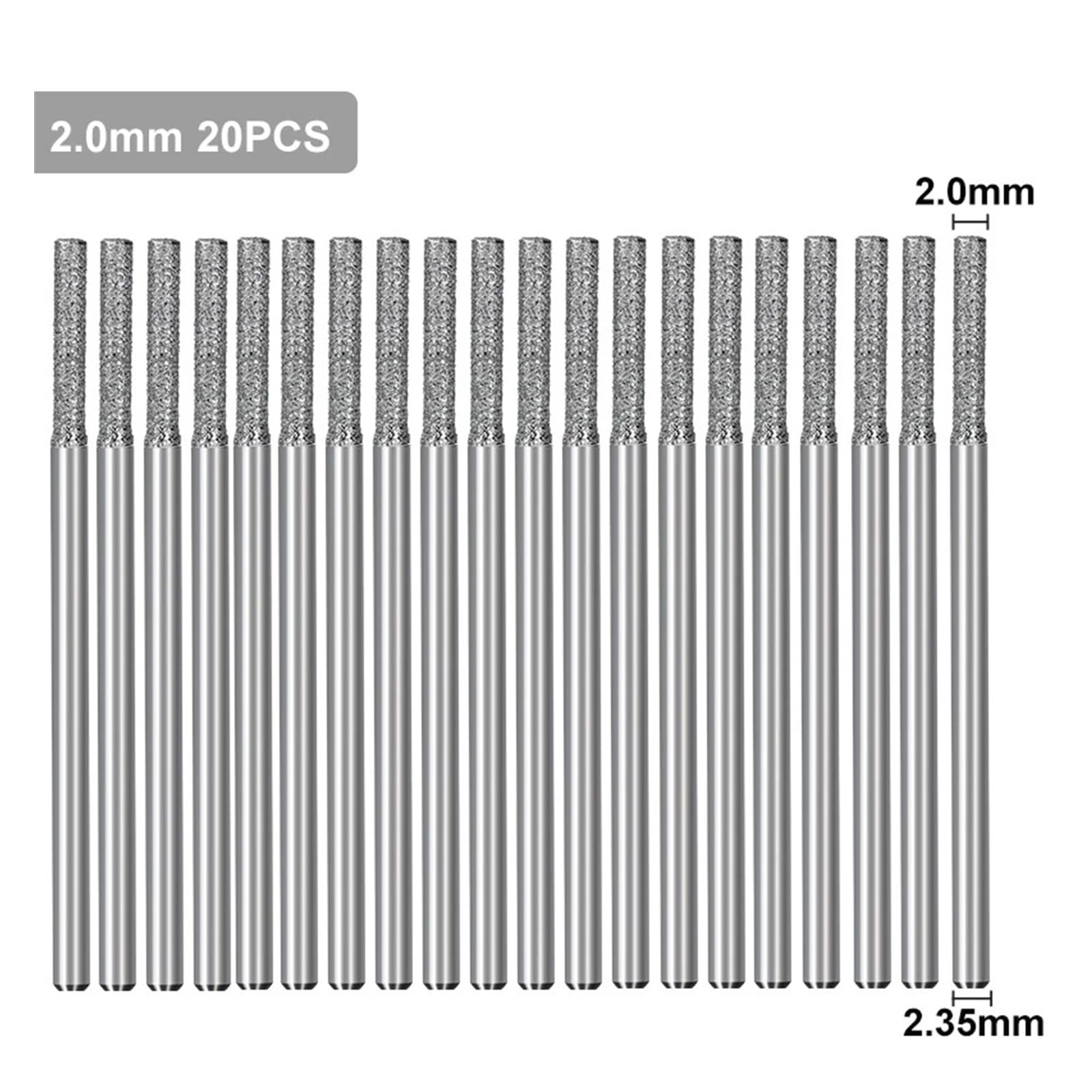 2,35mm Schaft Diamant Schleifen Nadel Gravur Carving Polieren Dreh Werkzeug Set for Hartmetall Grate Werkzeuge Hand Werkzeuge(20pcs 2.0)