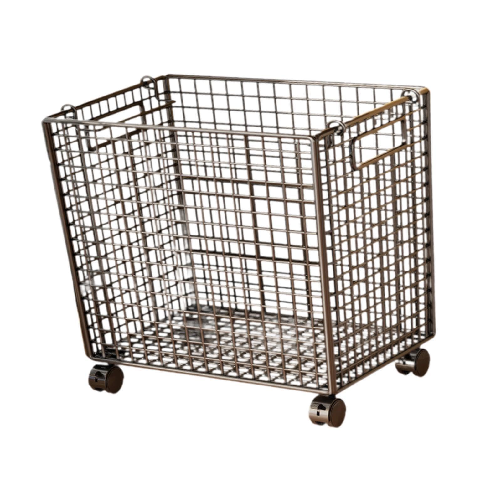 Cesto portabiancheria con ruote, organizer per carichi pesanti con maggiore flessibilità, cesto portabiancheria con ruote in rete, contenitore