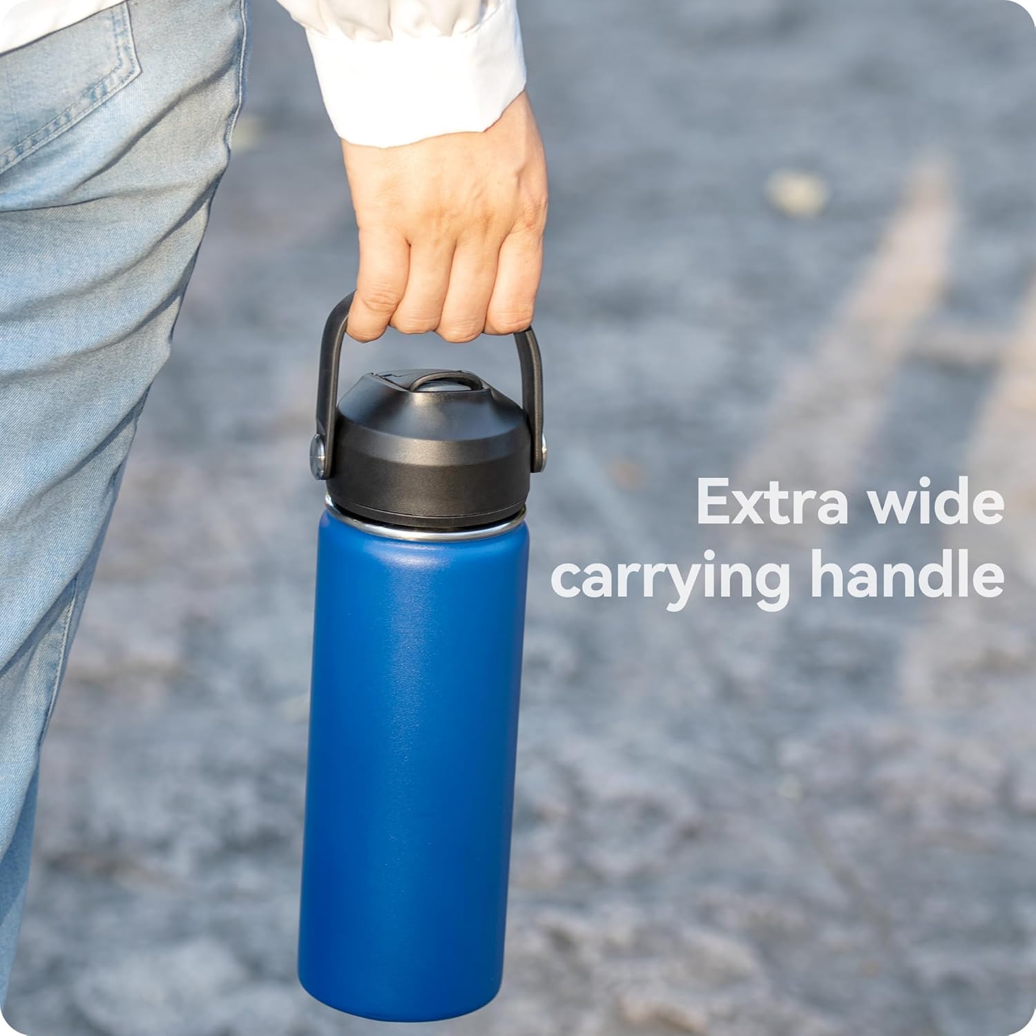 Straw Lid with Silicone Nozzle for Hydro Flask/Thermoflas/Iron Flask/Takeya/Simple Modern and More 12-64 oz 2.28" Wide Mouth Bottles,Water Bottle Accessories - Image 3